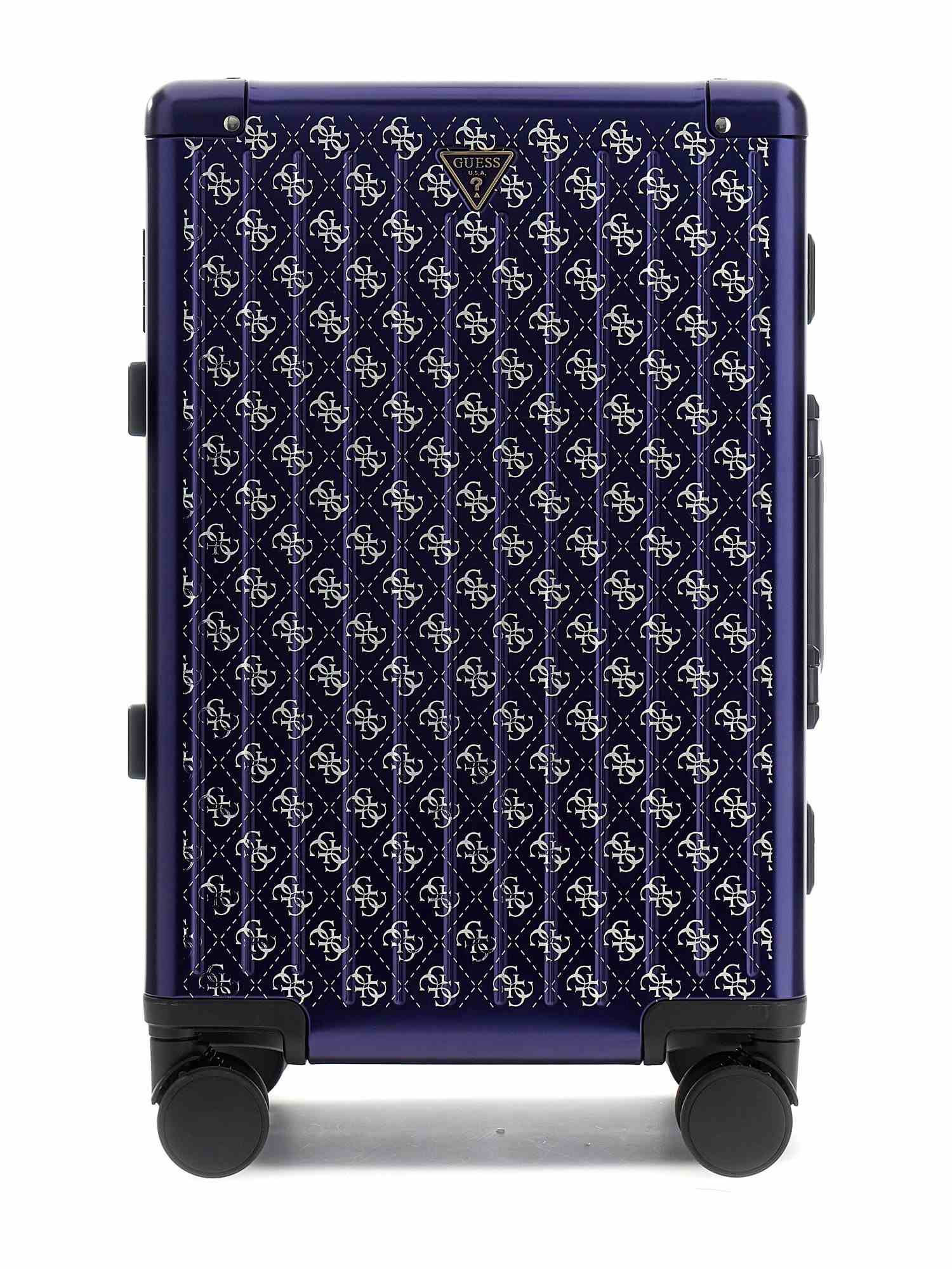 Guess Blue Aluminum Logo Women Trolley Bag