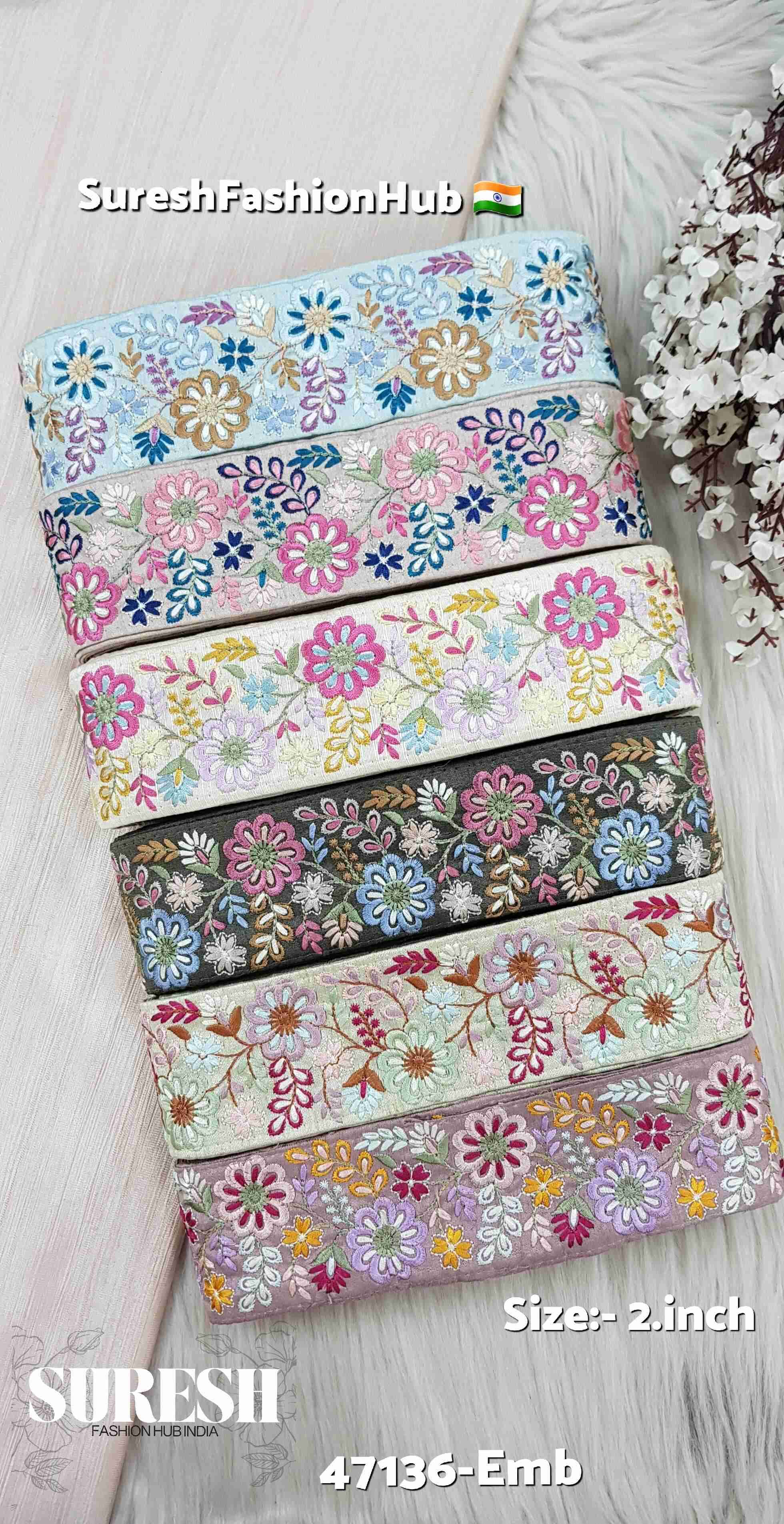Mauve Multi-Thread Floral Border