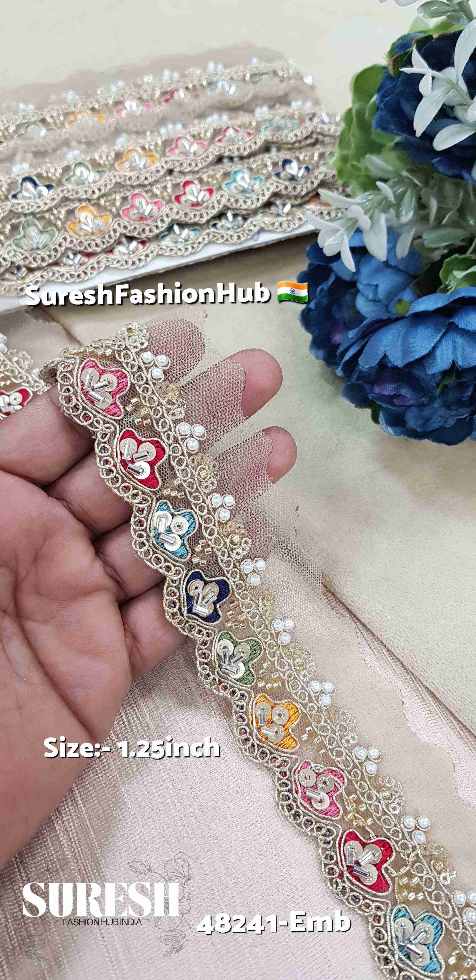 Sabyasachi-Inspired Floral Scallop Lace