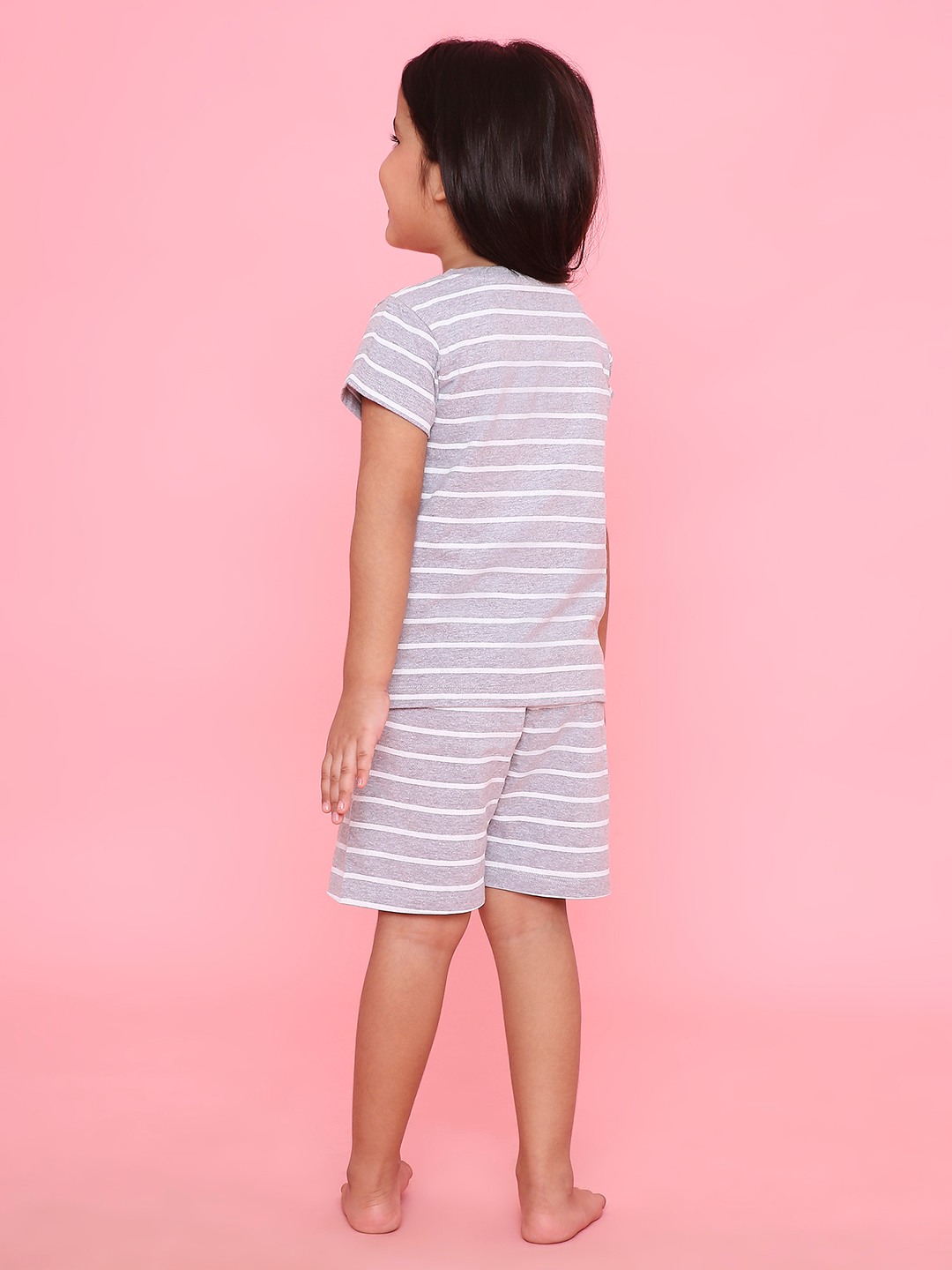 Girls- 2 piece printed cotton shorts & T-shirt lounge set