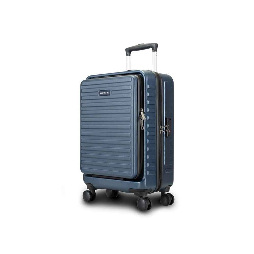 Assembly Luggage and Travel Bag : Buy Assembly Cabin Trolley Bag, Polycarbonate 54 cms - Suitcase Trolley - Blue and White Online
