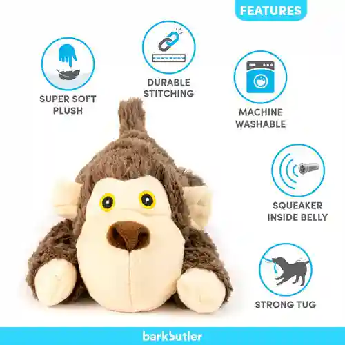Barkbutler Boh The Bear Plush Toy for Dogs (Brown)