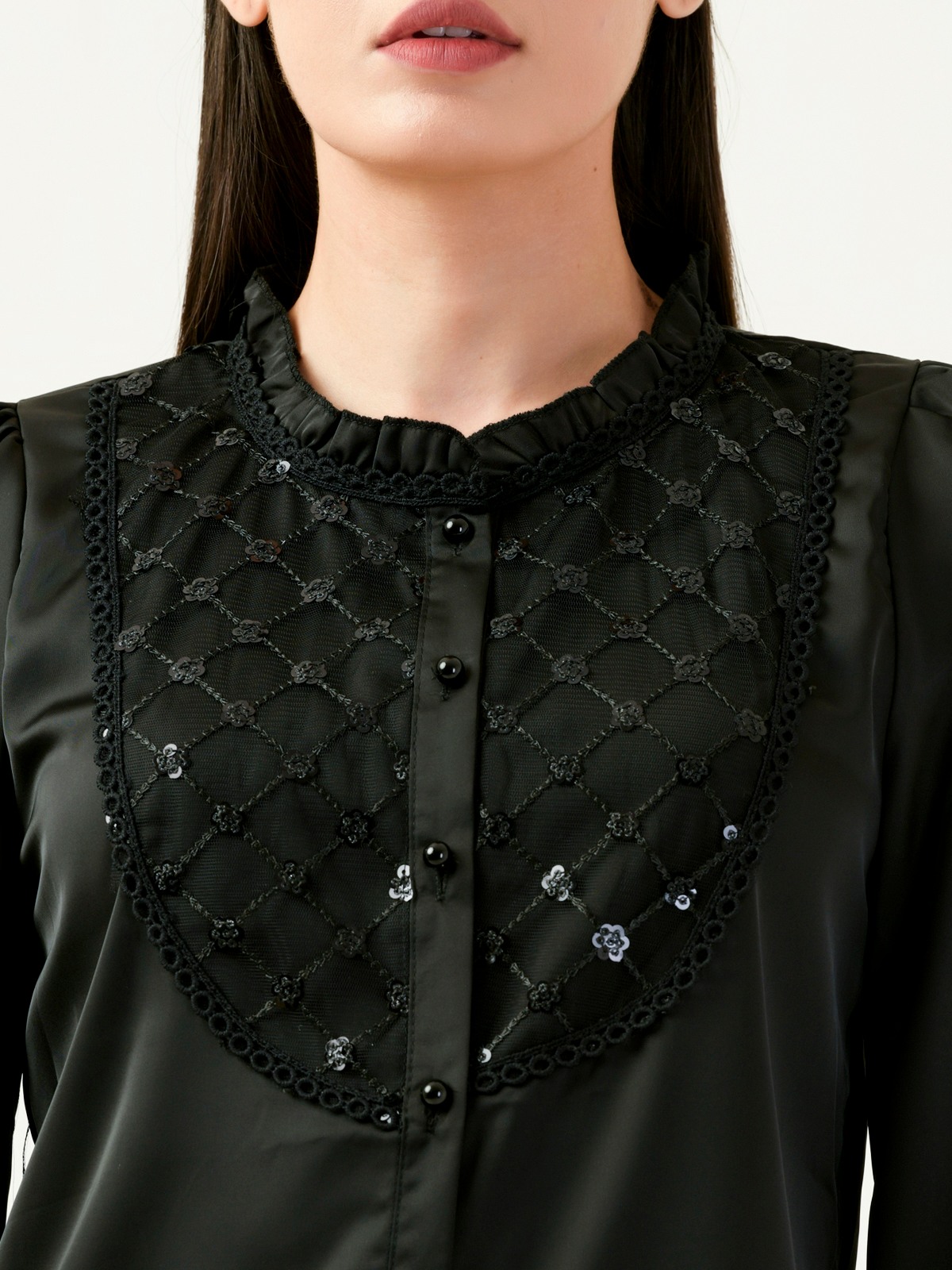 Albion Women Smart Premium Black Blouson Top