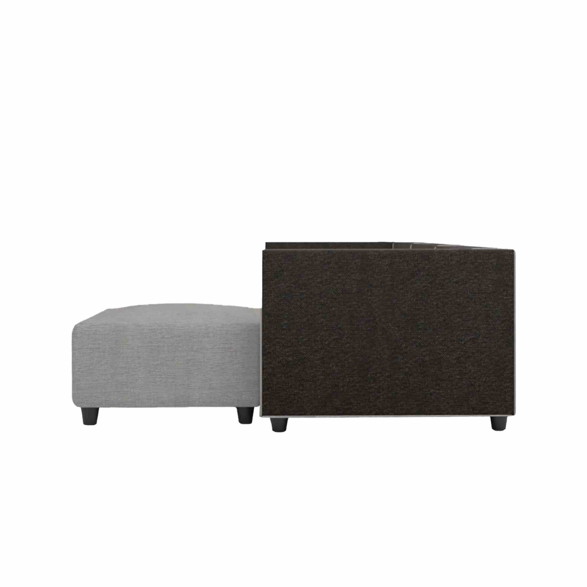 neudot Fabric Comfortable 3 Seater Sofa with Ottoman Finish Color for Living Room/Bedroom/Hall with Padded Cushioned Armrest - Grey & Dark Brown