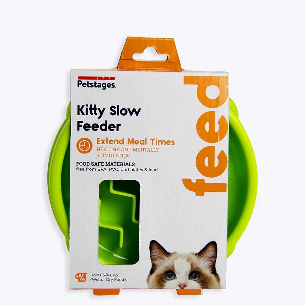 Petstages Kitty Slow Feeder Cat Bowl, XS, 14 cm, Green