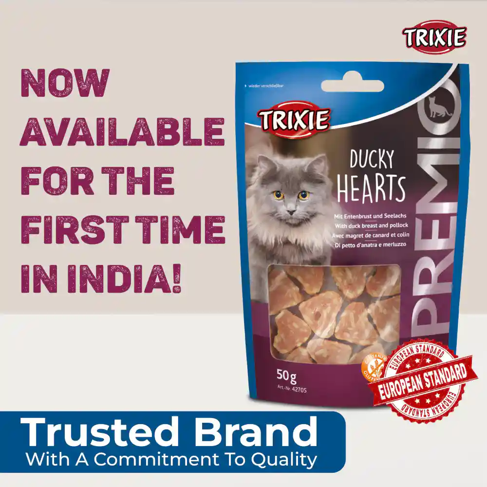Trixie Premio Ducky Hearts Treat for Cats, 50 g