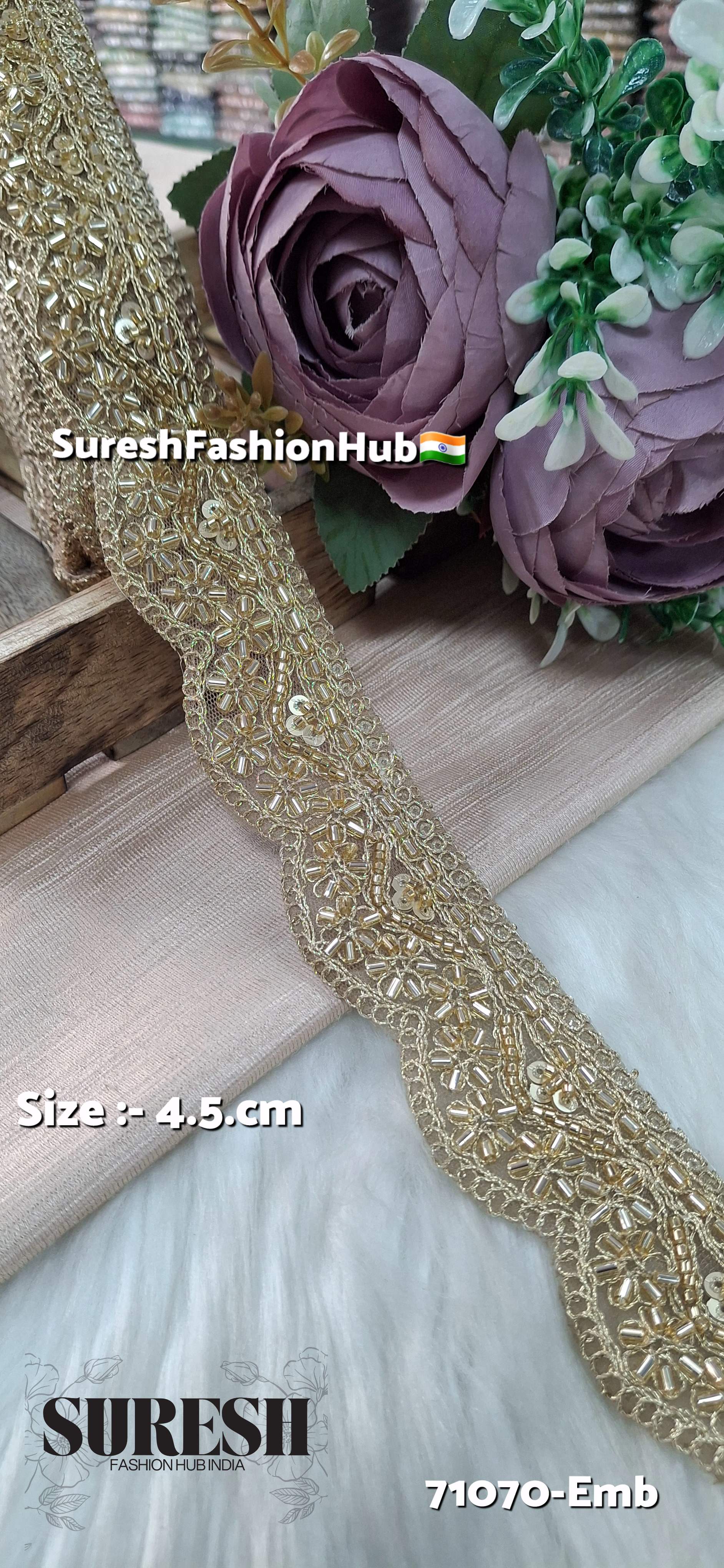 Pearl Blossom Scalloped Embroidery Lace