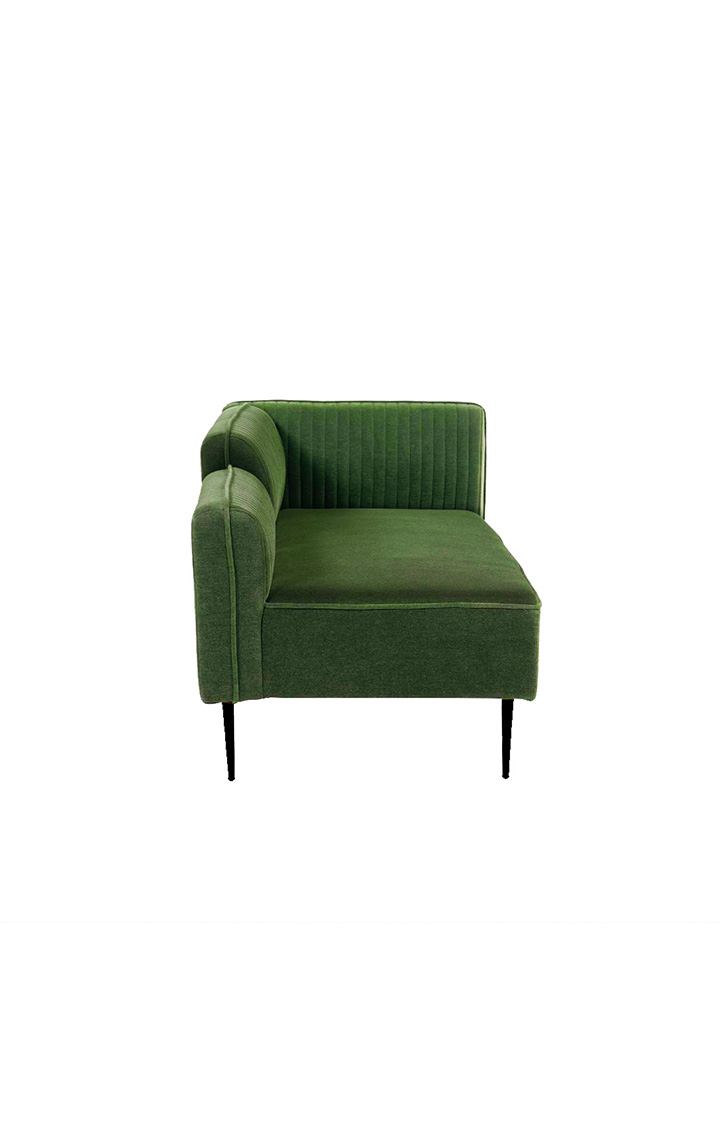 neudot Diva RHS Sofa Chaise Lounger with Black Legs for Living Room|Bedroom|2 Person Sofa|Diwan|Premium Fabric | Solid Wood Frame|2 Seater (Colour : Emerald Green (DIY))