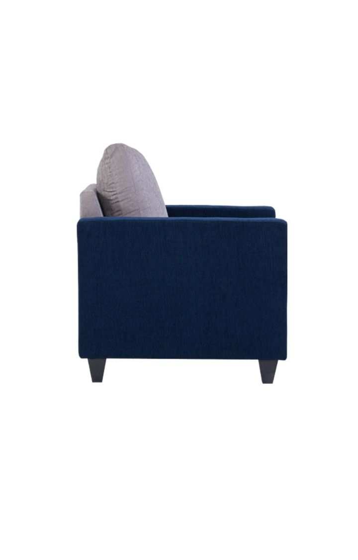 neudot Saya Sofa for Living Room | 1 Persons Sofa| Premium Fabric with Cushioned Armrest | 12 Months Warranty| Solid Wood Frame| 1 Seater in Saya Duo Blue Colour