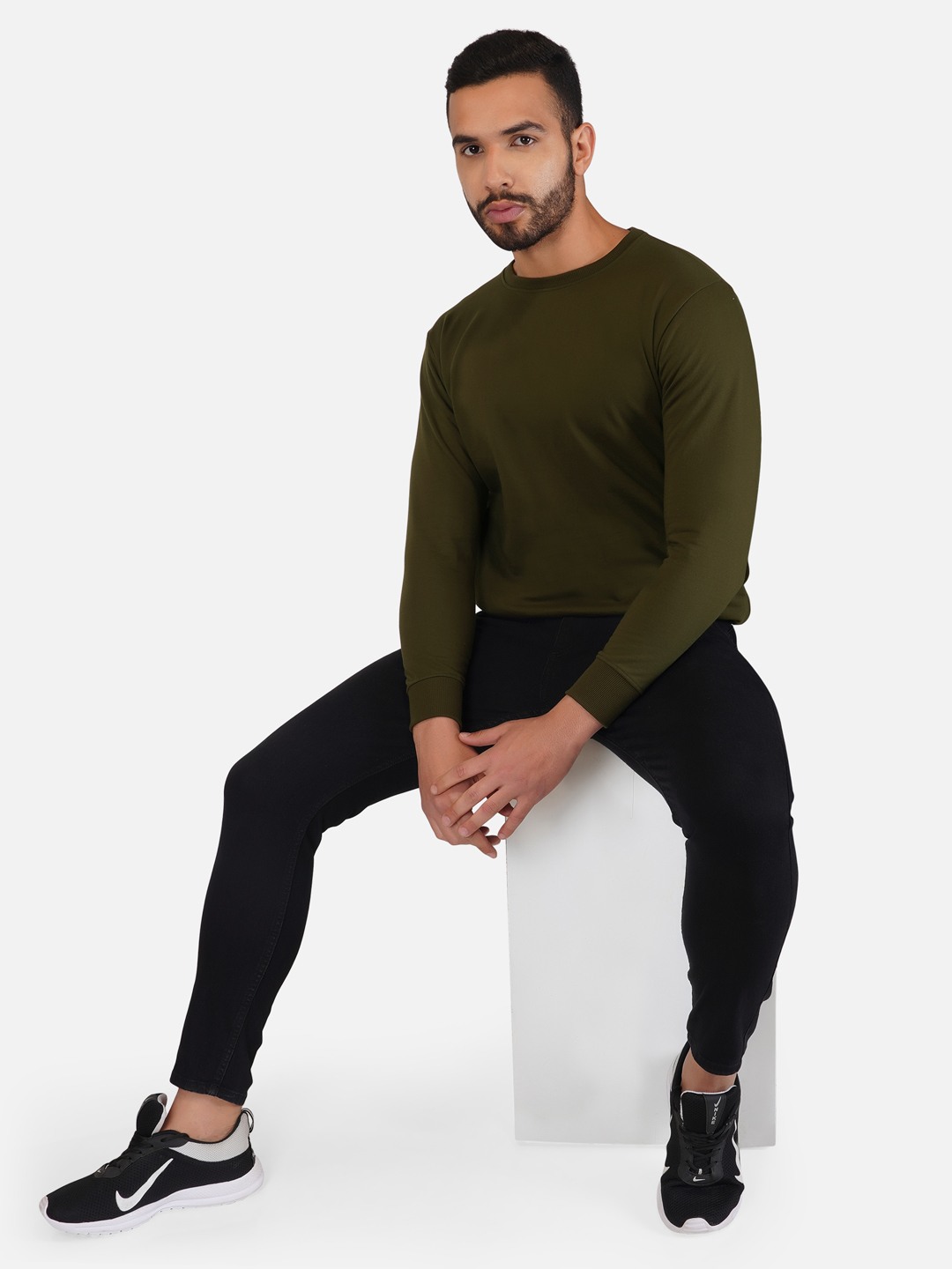Full sleeve sale solid men's sweatshirt