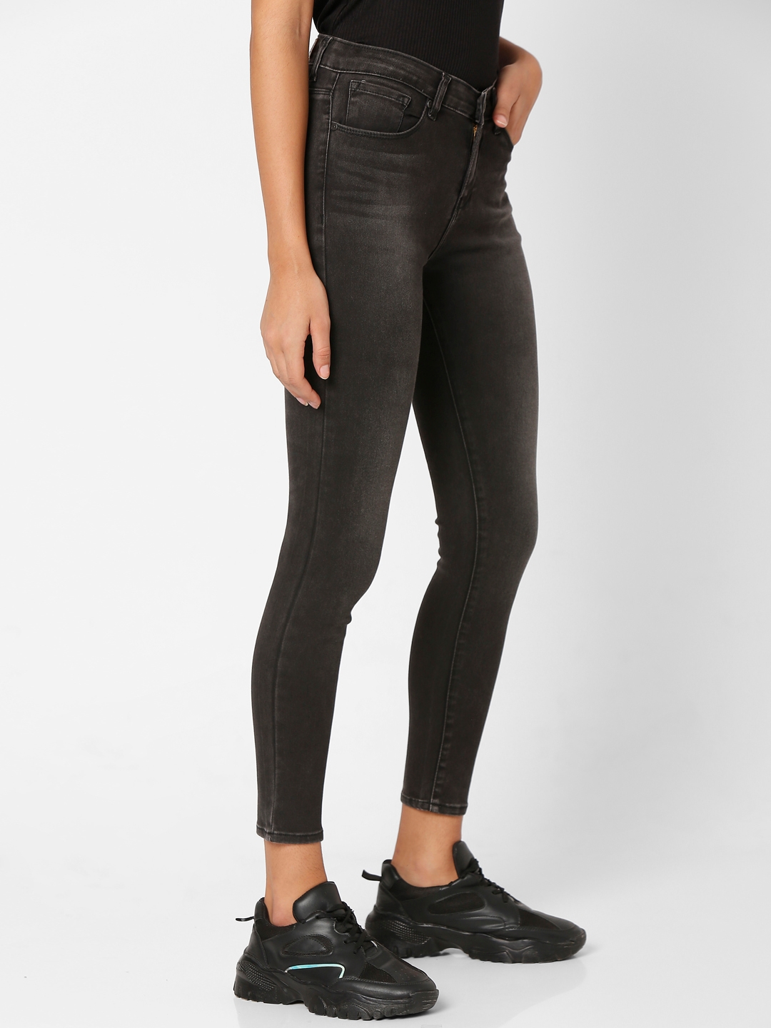 spykar | Women's Black Cotton Straight Jeans 2