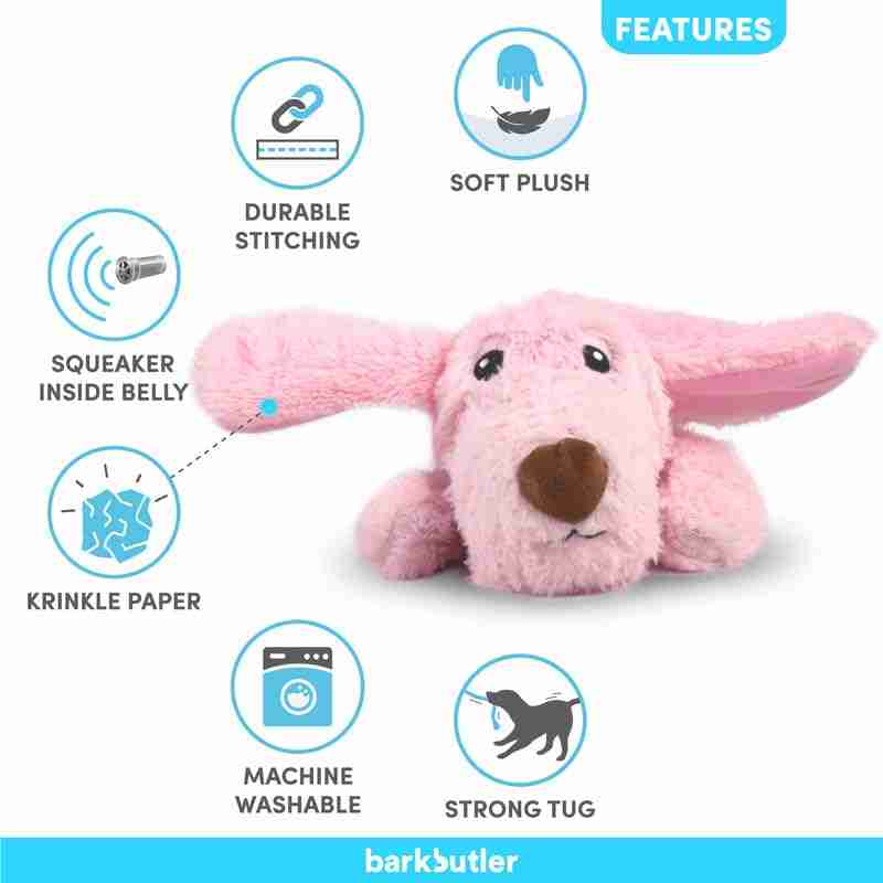 Barkbutler Daisy The Dog Plush, Dog Toy with Squeaker