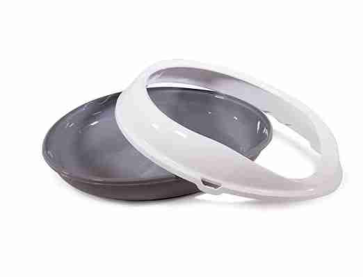 Savic Figaro Oval Cat Litter Tray + Rim - Cold Grey - 22 Inch