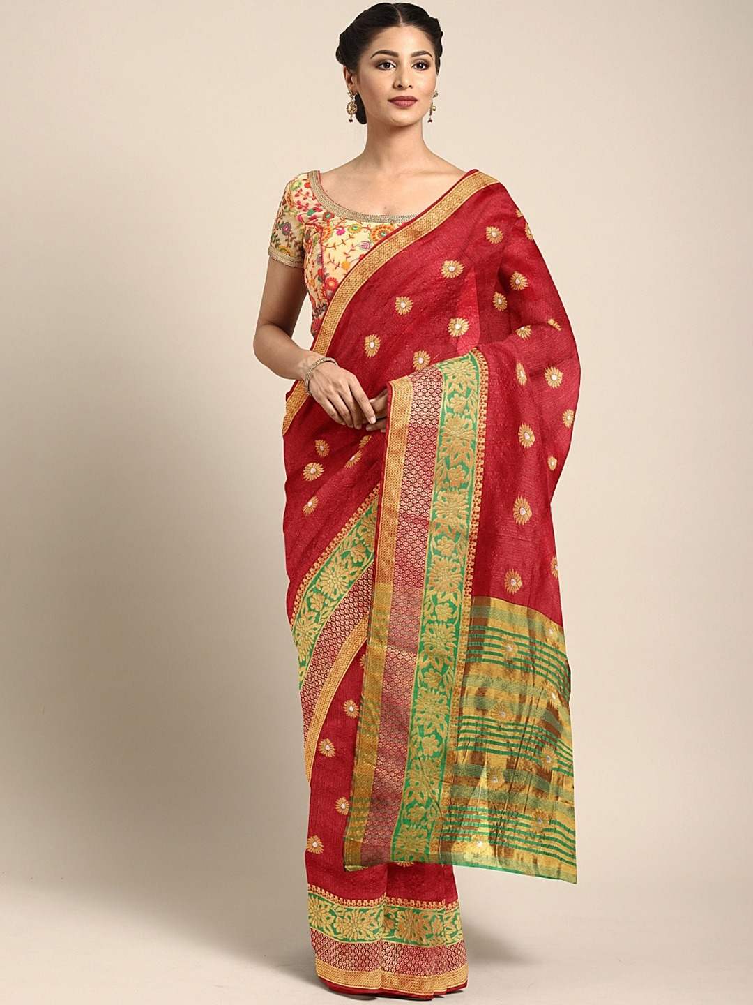 Red Silk Cotton Saree