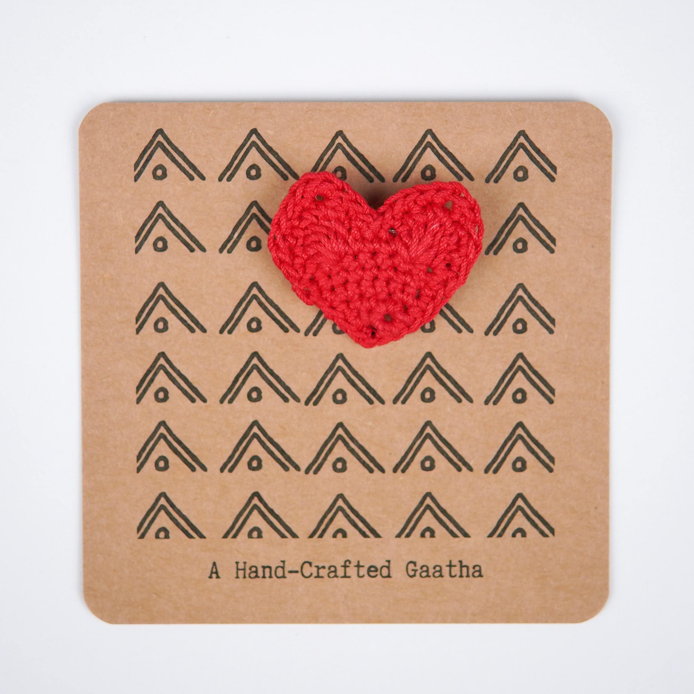  A Handcrafted Gaatha - Red Heart Brooch. Love at first sight!