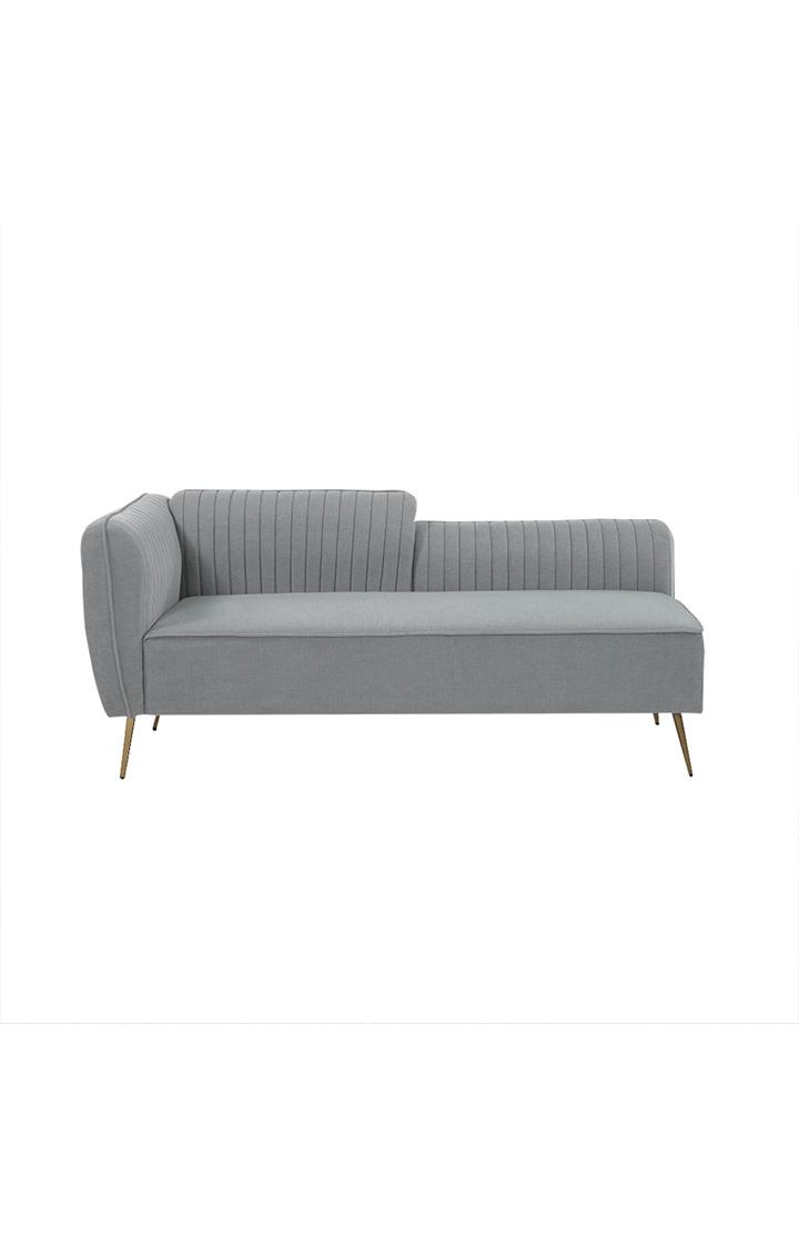 neudot Diva LHS Sofa Chaise Lounger with Golden Legs for Living Room|Bedroom|2 Person Sofa|Diwan|Premium Fabric |Solid Wood Frame|2 Seater (Colour : Misty Grey (DIY))