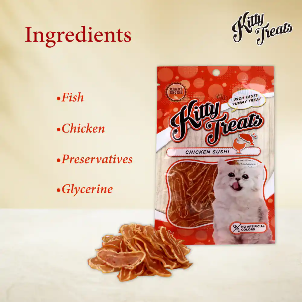 Rena’s Recipe Kitty Treats Chicken Sushi Cat Treats, 30 g