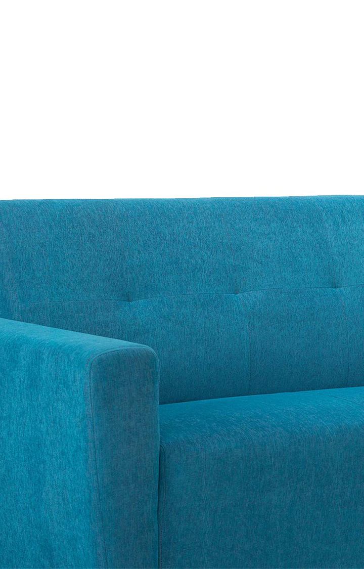 neudot Elegance Sofa for Living Room |3 Person Sofa|Premium Fabric with Cushioned Armrest | Solid Wood Frame|3 Seater in Scuba Blue Color
