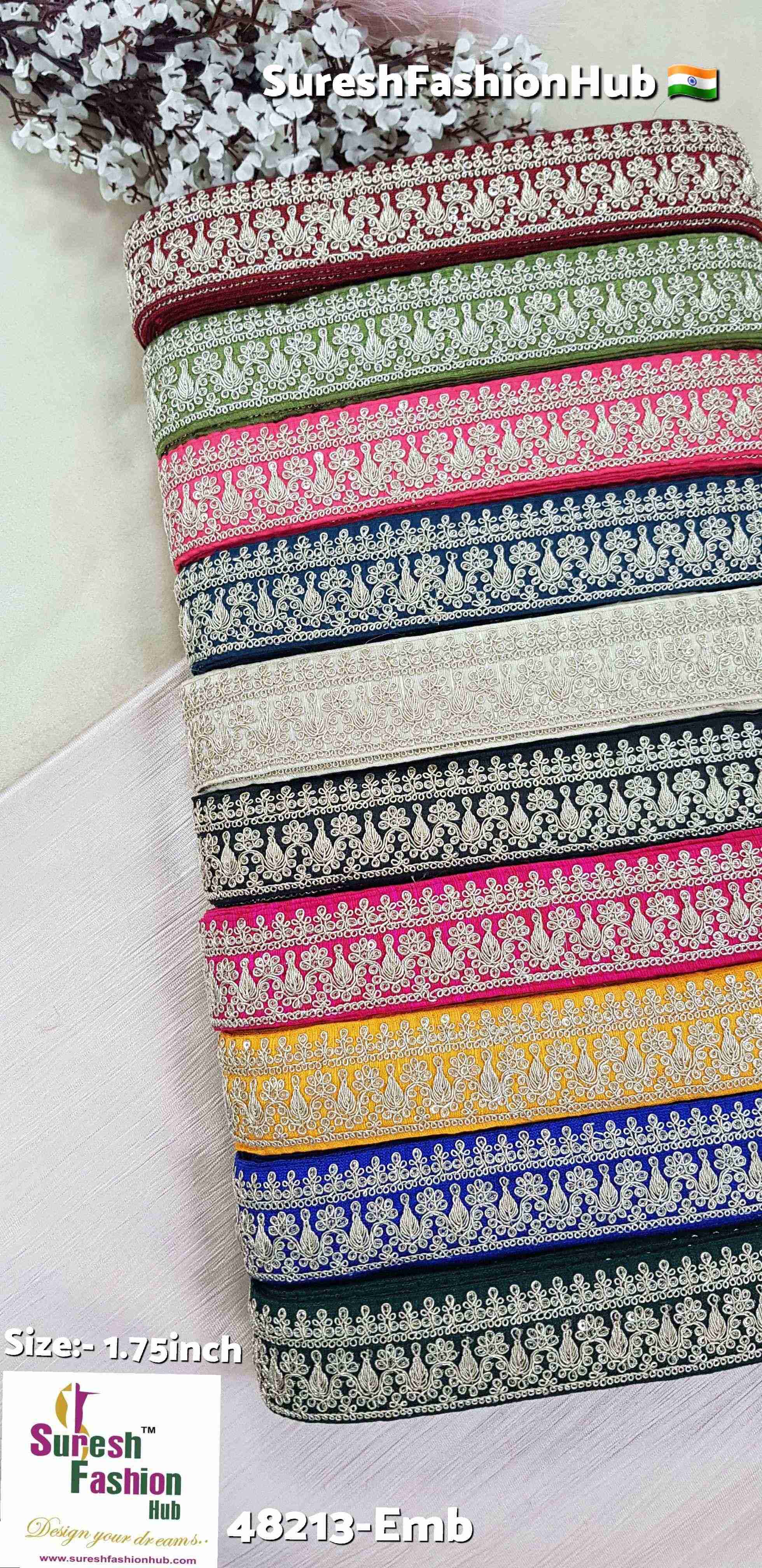 Maroon Pearl & Sequence Fabric Lace