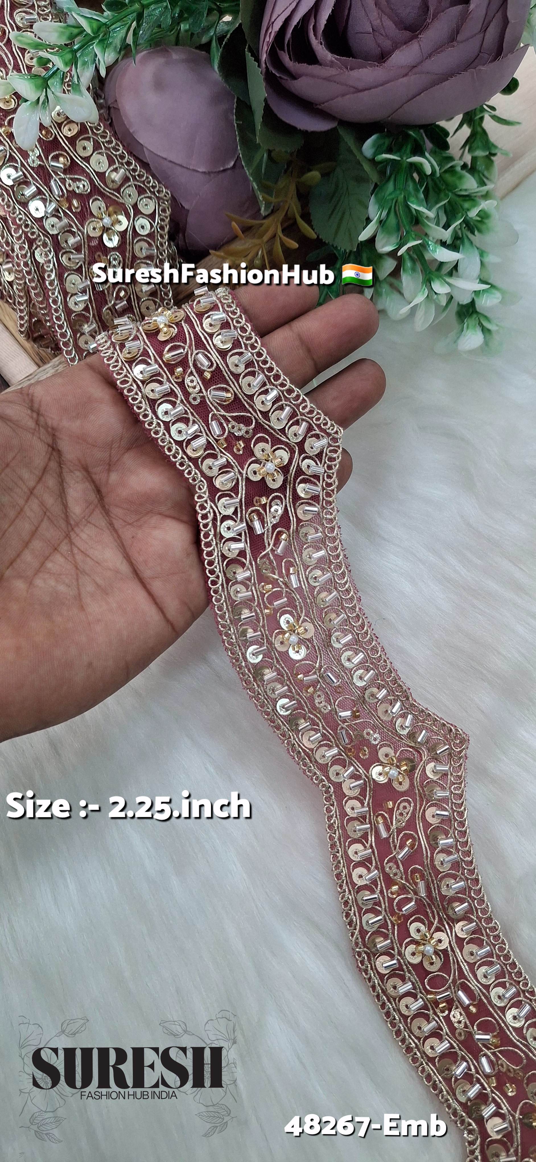 Gajri Scallop Pearl Embroidery Lace