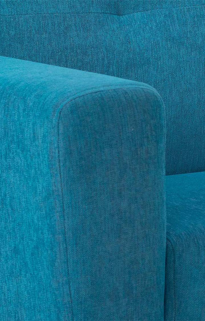 neudot Elegance Sofa for Living Room |3 Person Sofa|Premium Fabric with Cushioned Armrest | Solid Wood Frame|3 Seater in Scuba Blue Color