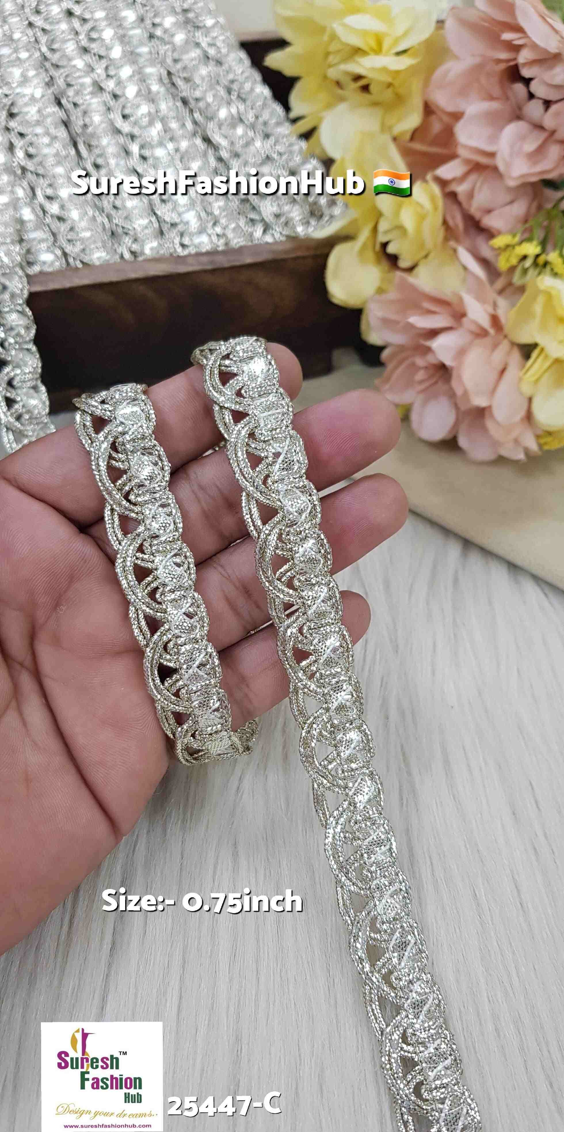 Scalloped Jhalar Cutwork Lace