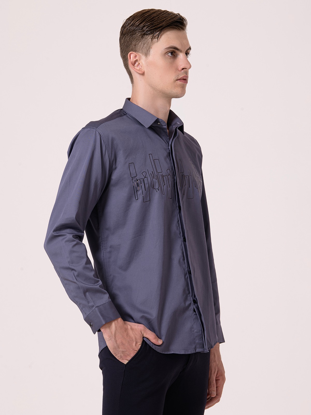 Albion Mens A.Grey Casual Shirt
