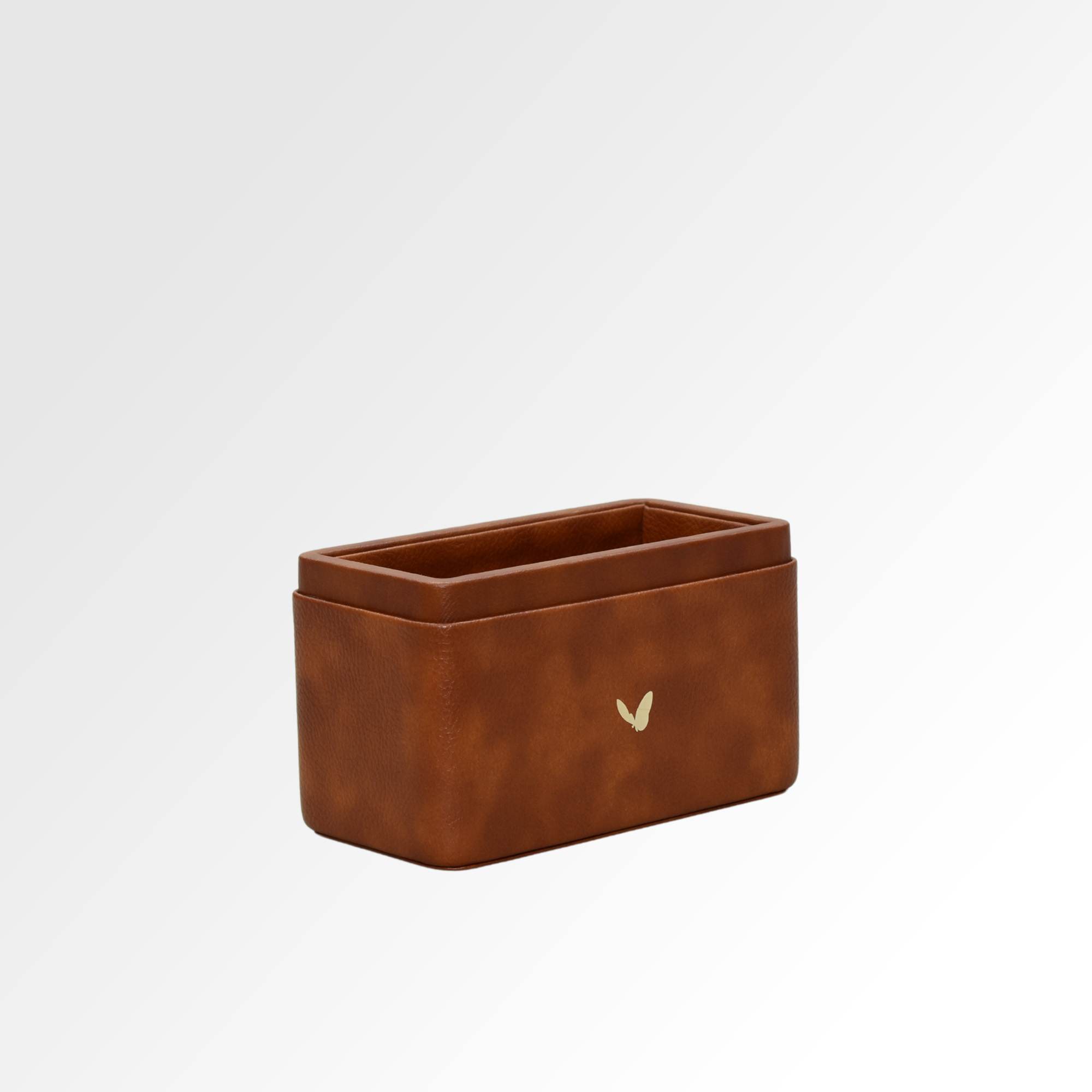 Pen/Pencil Holder | Faux Leather | Rectangular Medium | Classic | Tan