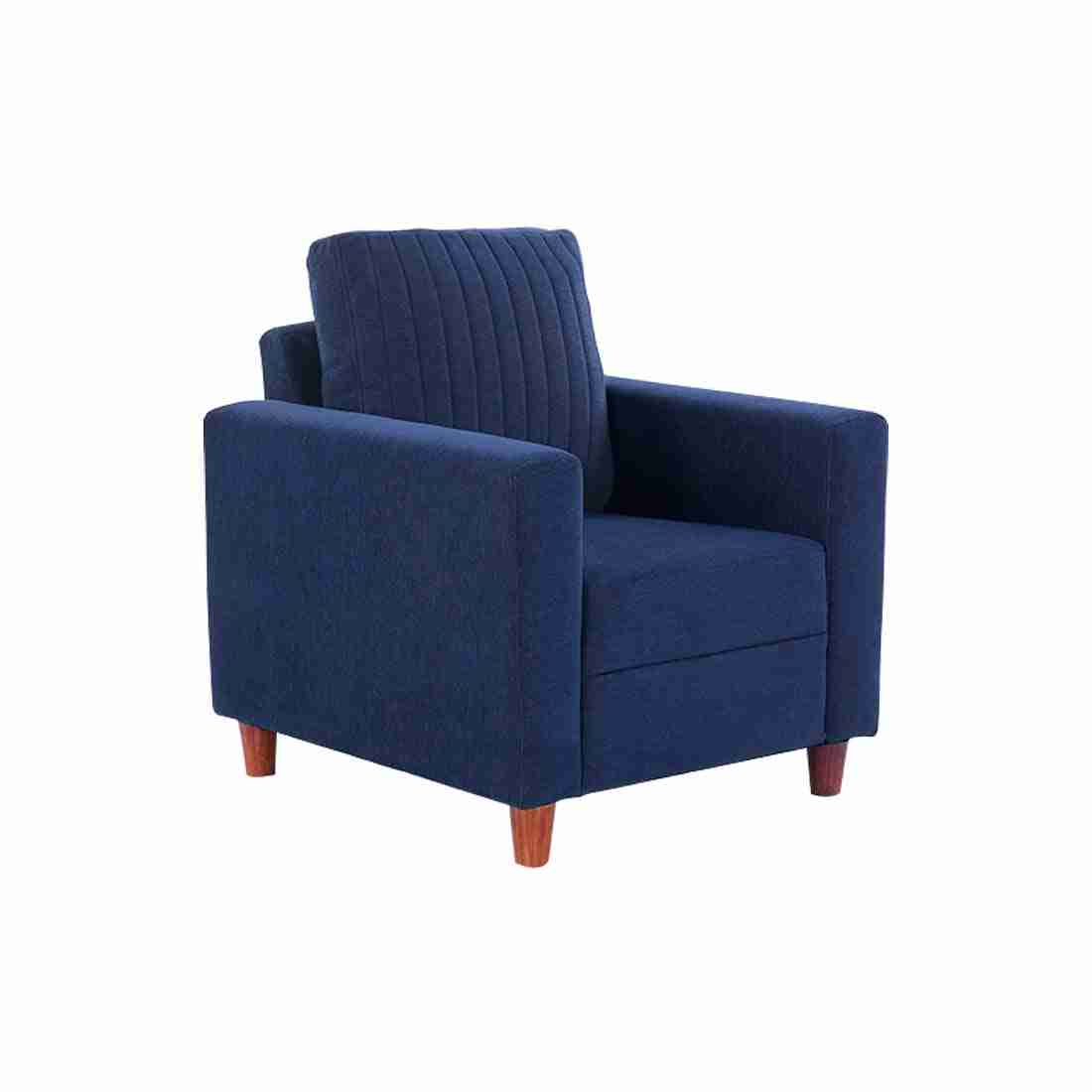 neudot Roman Sofa for Living Room |1 Person Sofa|Premium Fabric with Cushioned Armrest | Solid Wood Frame|1 Seater in Cobalt Blue Color