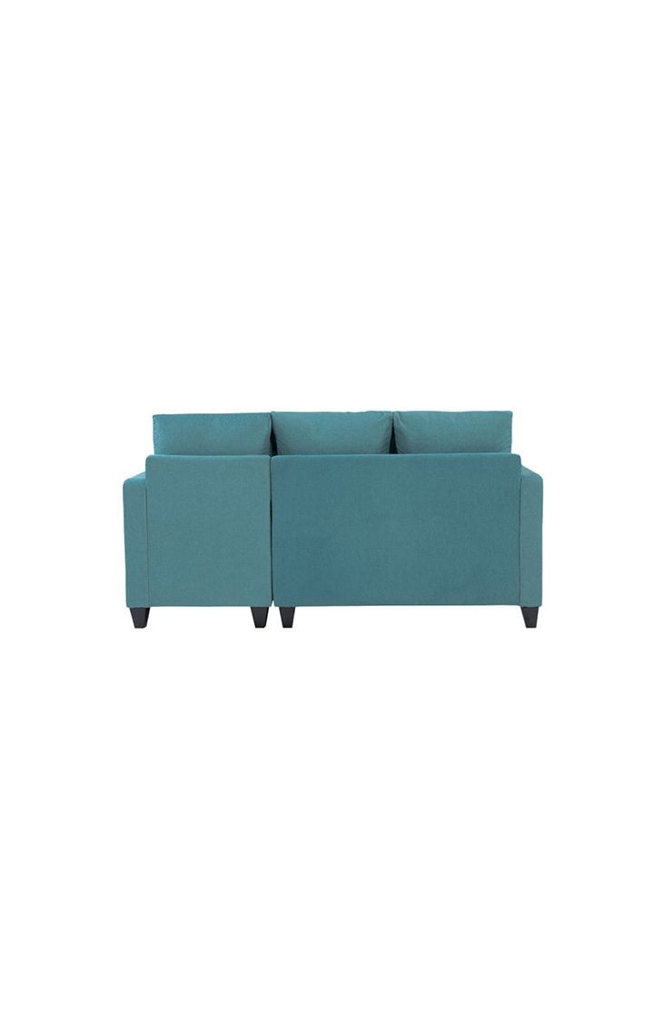 neudot Saya LHS Sectional Sofa for Living Room |4 Person Sofa| Premium Fabric with Cushioned Armrest | 12 Months Warranty| Solid Wood Frame| 4 Seater in Saya Teal Color DIY(Do-It-Yourself)