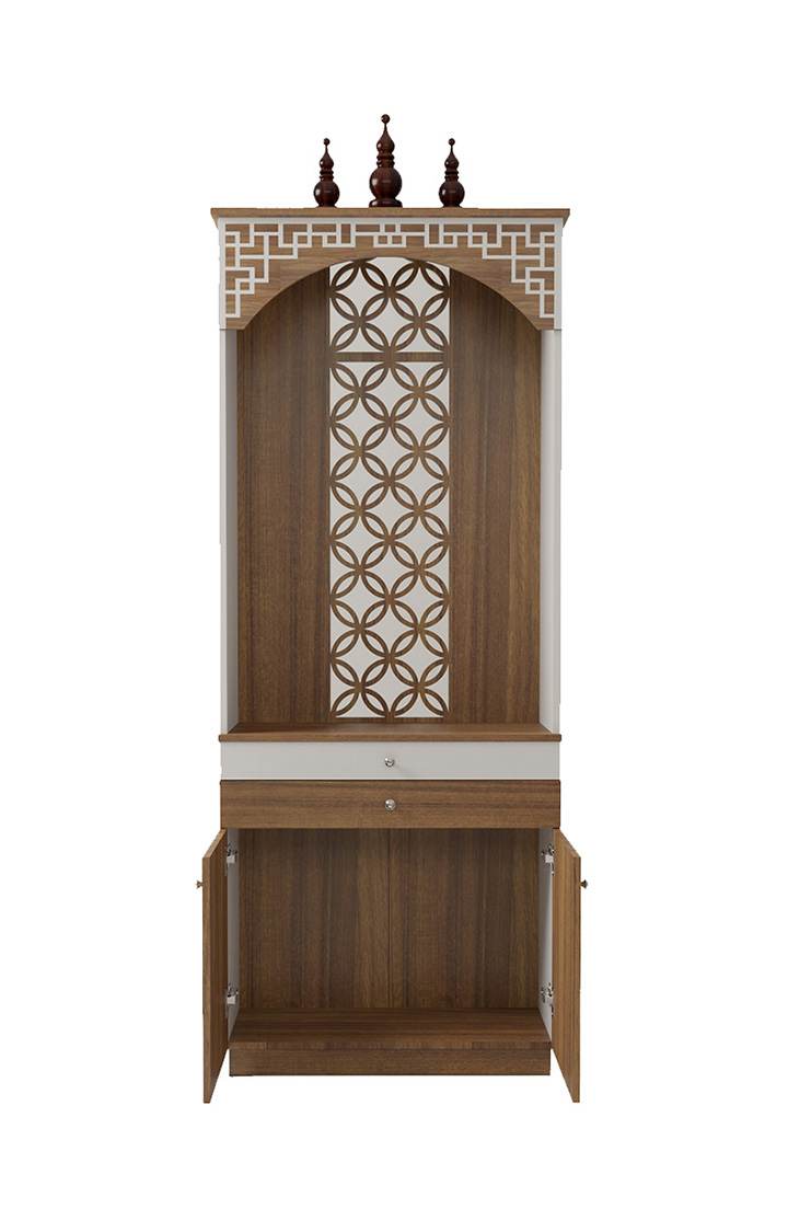 neudot  Bliss 6 Feet Mandir Unit Engineered Wood Home Temple  (Height: 170, Knock Down)