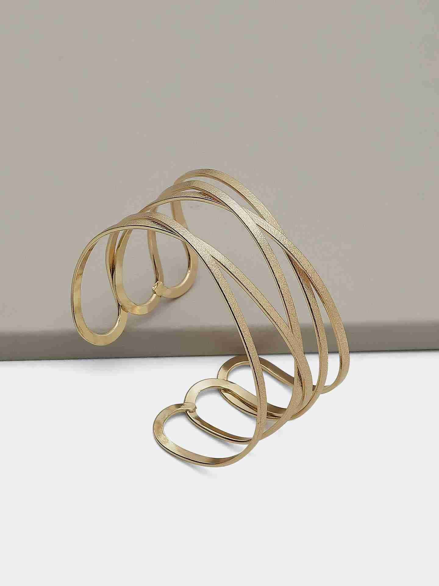 Gold Valiant Criss Cross Cuff Bracelet