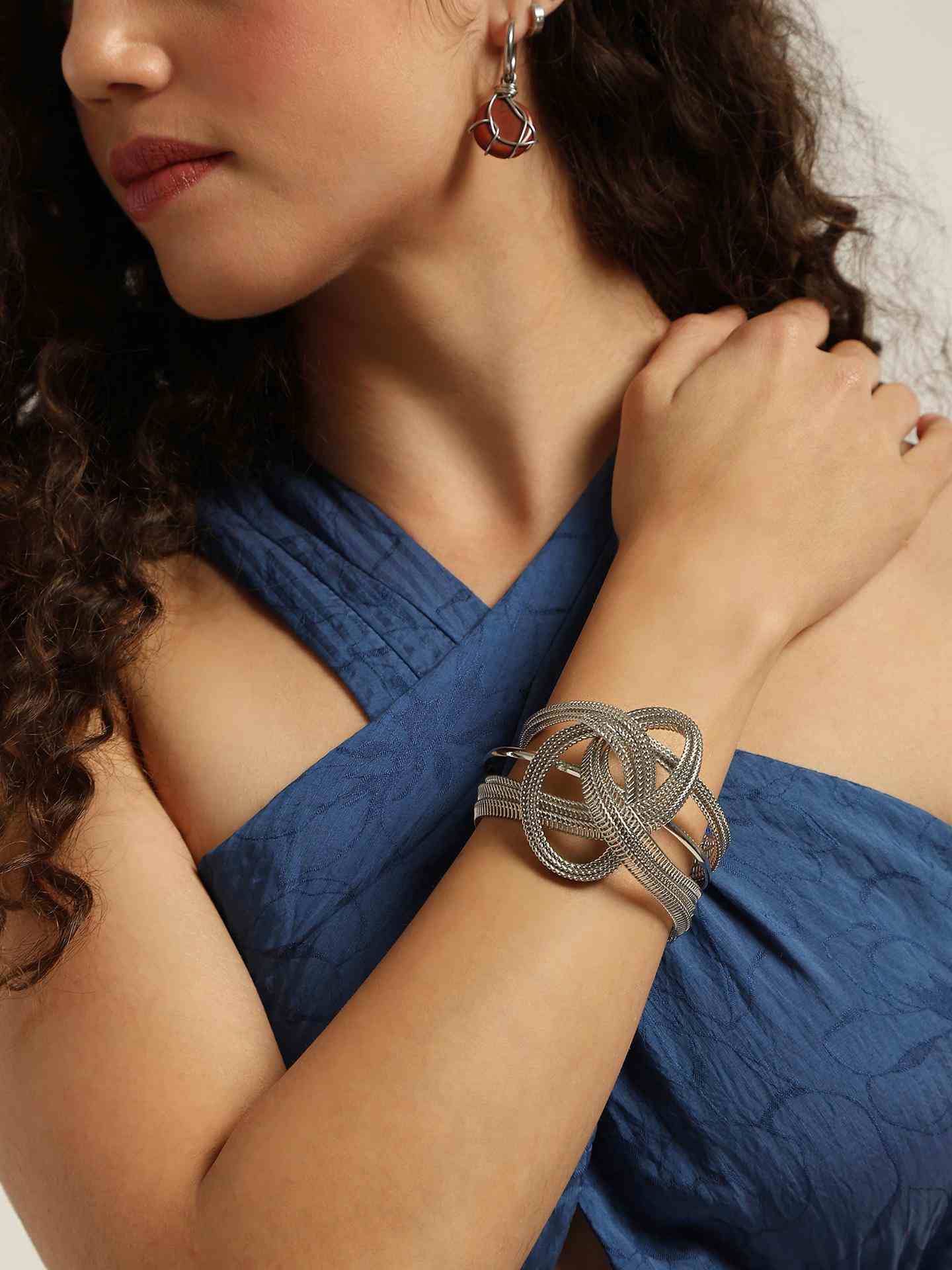 Silver Mesh Cuff Bracelet