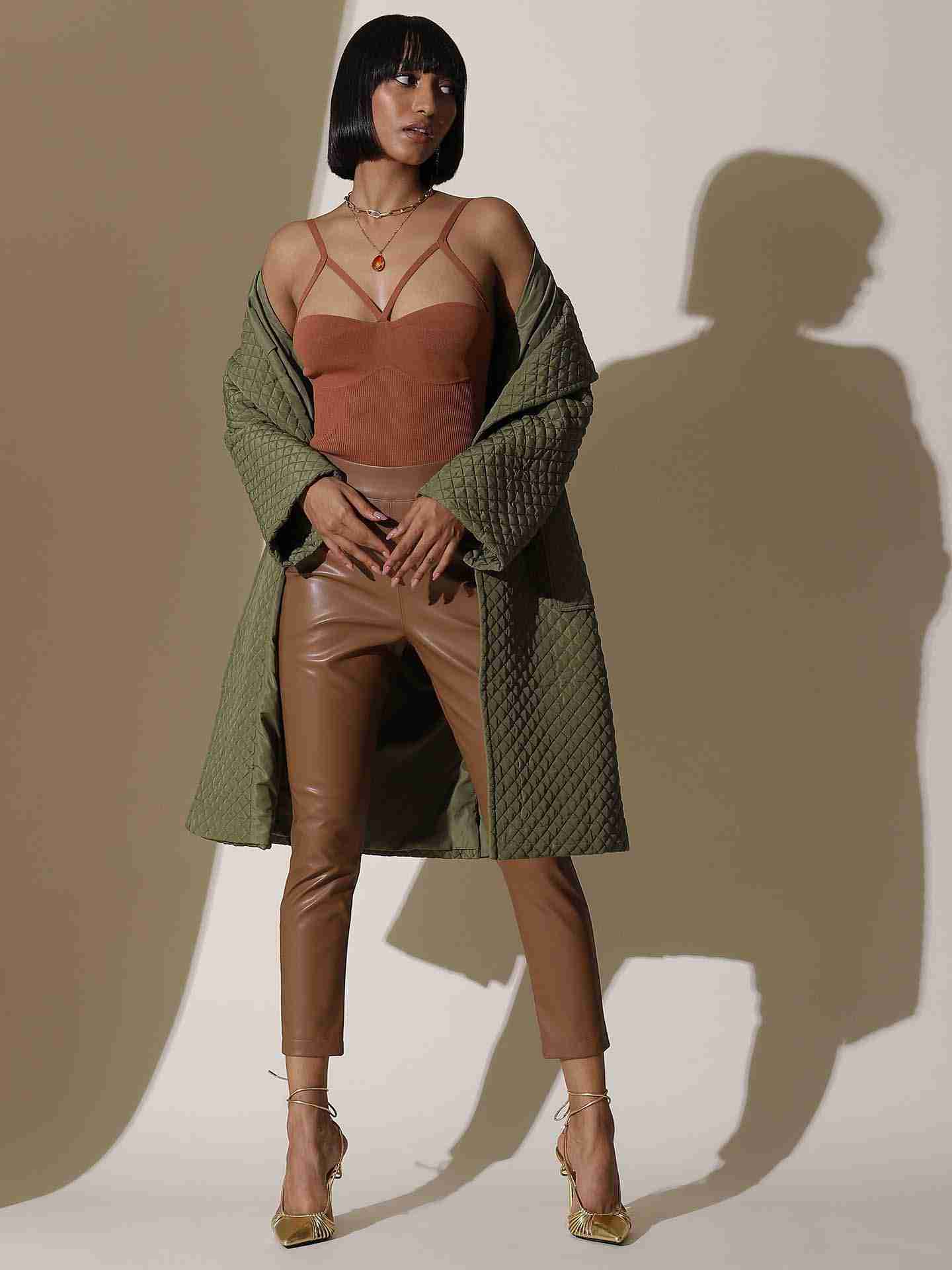 Brown Leisure Basics Bodysuit