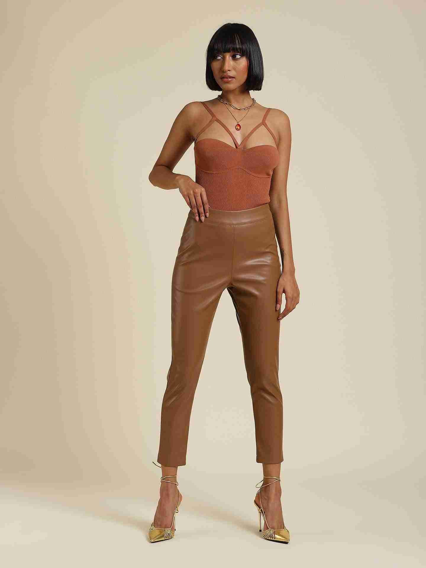 Brown Leisure Basics Bodysuit