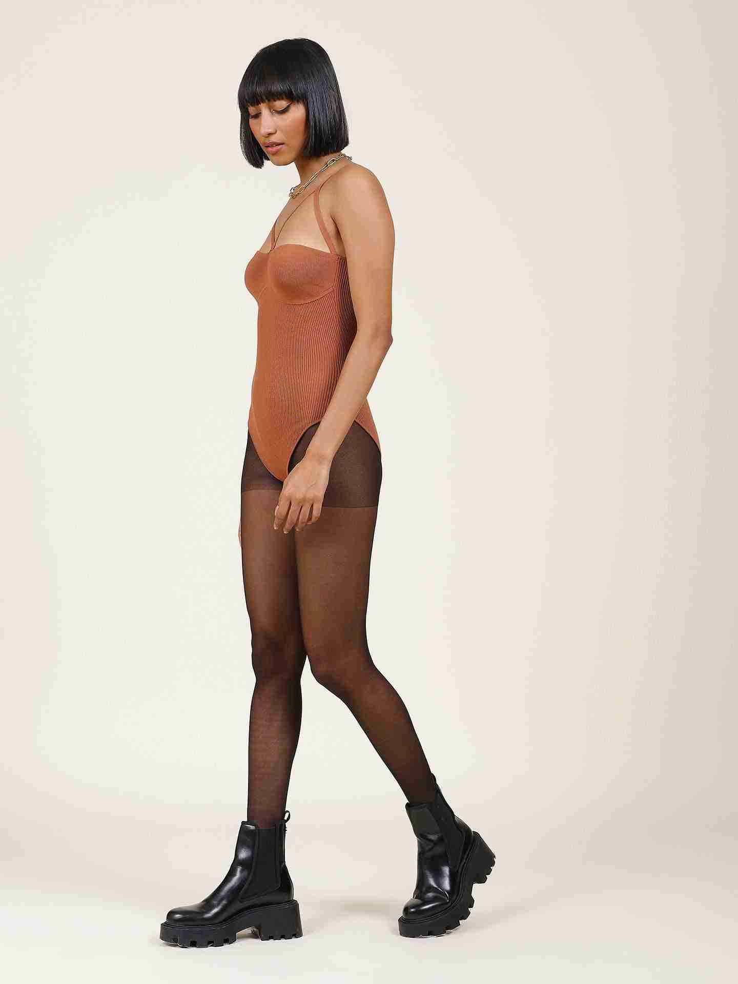 Brown Leisure Basics Bodysuit