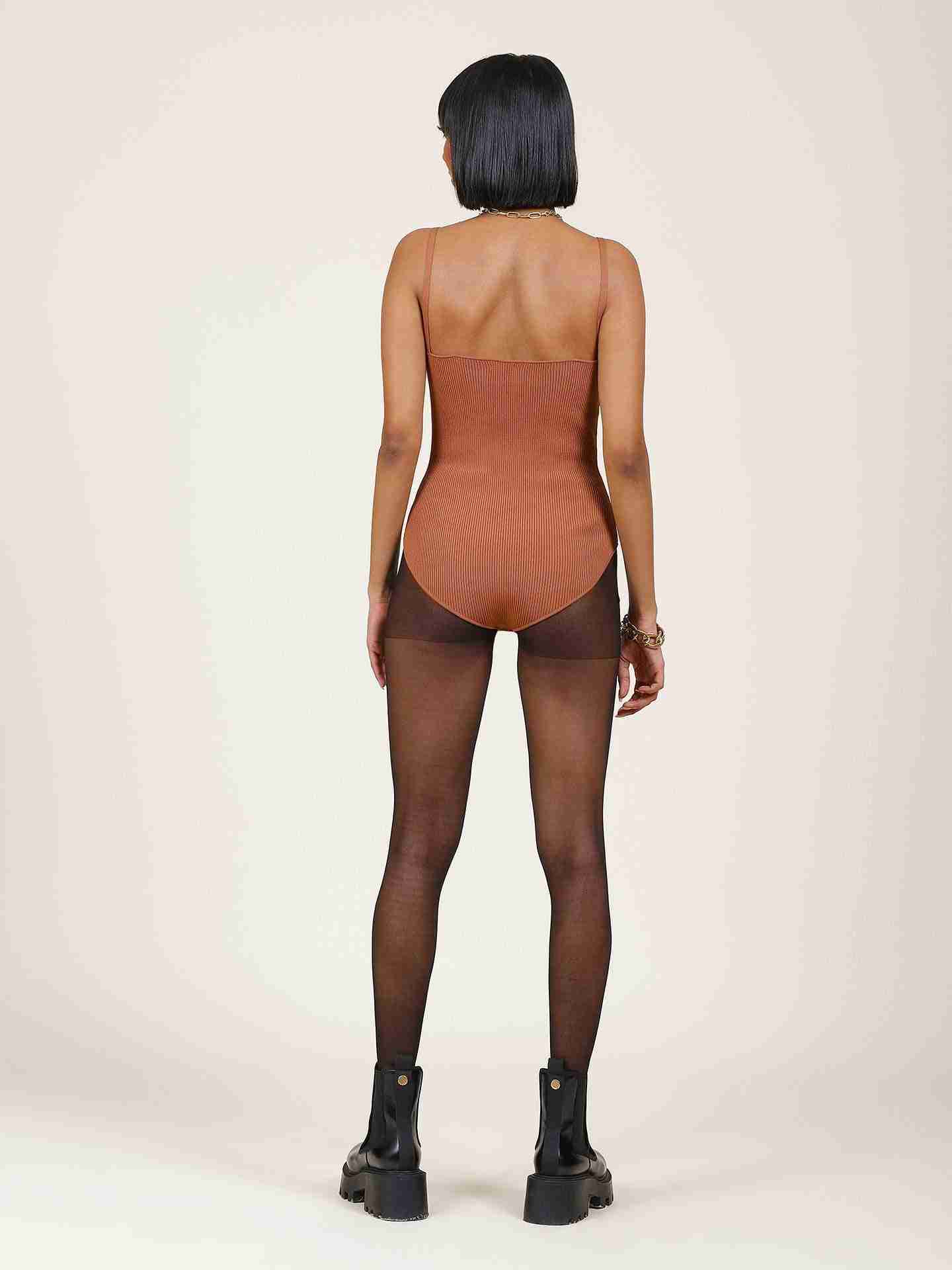 Brown Leisure Basics Bodysuit
