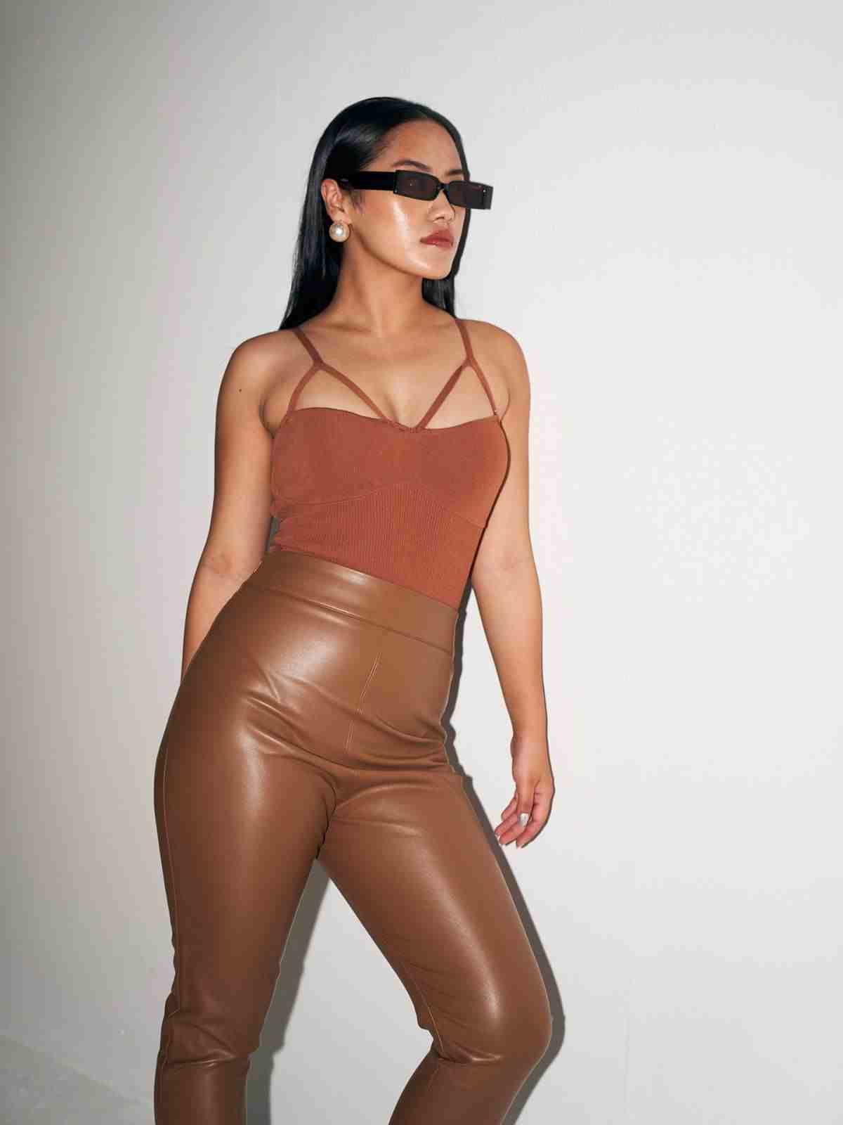Brown Leisure Basics Bodysuit