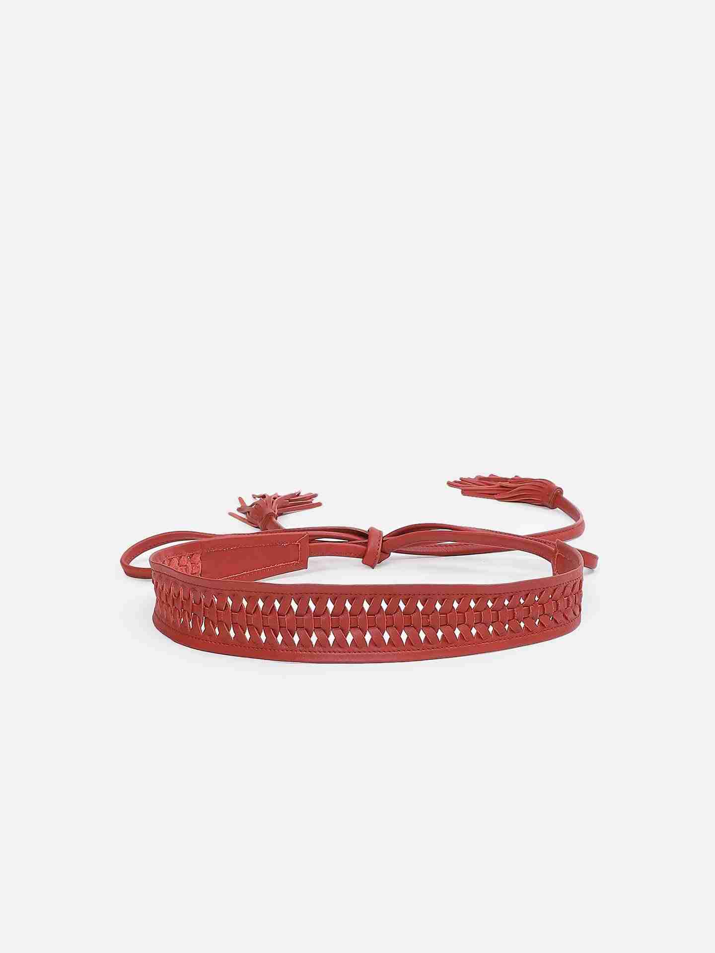 Red Poppy Tie-Up Belt