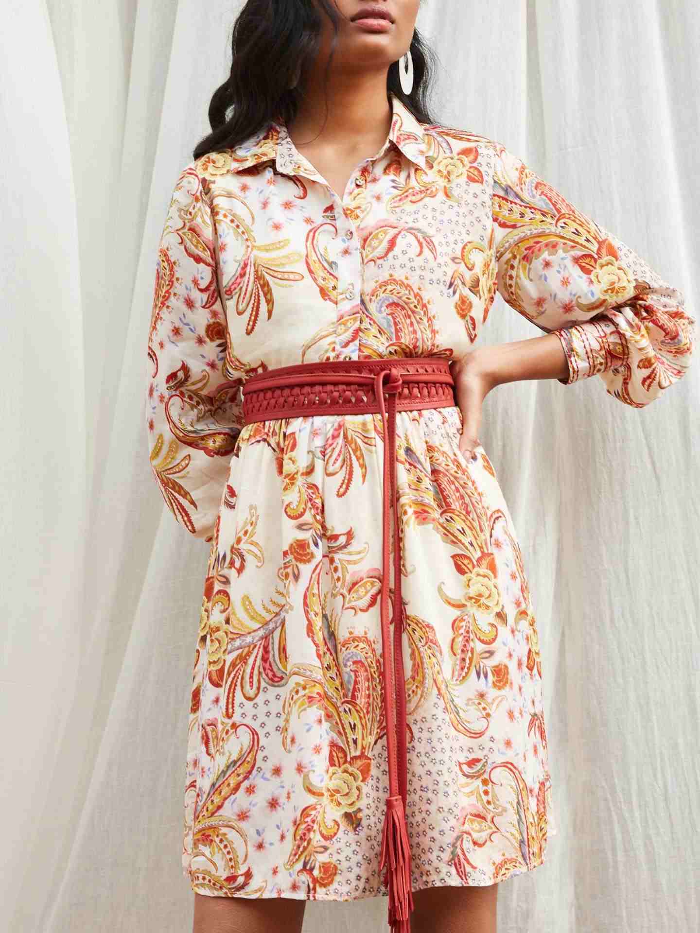 Red Poppy Tie-Up Belt