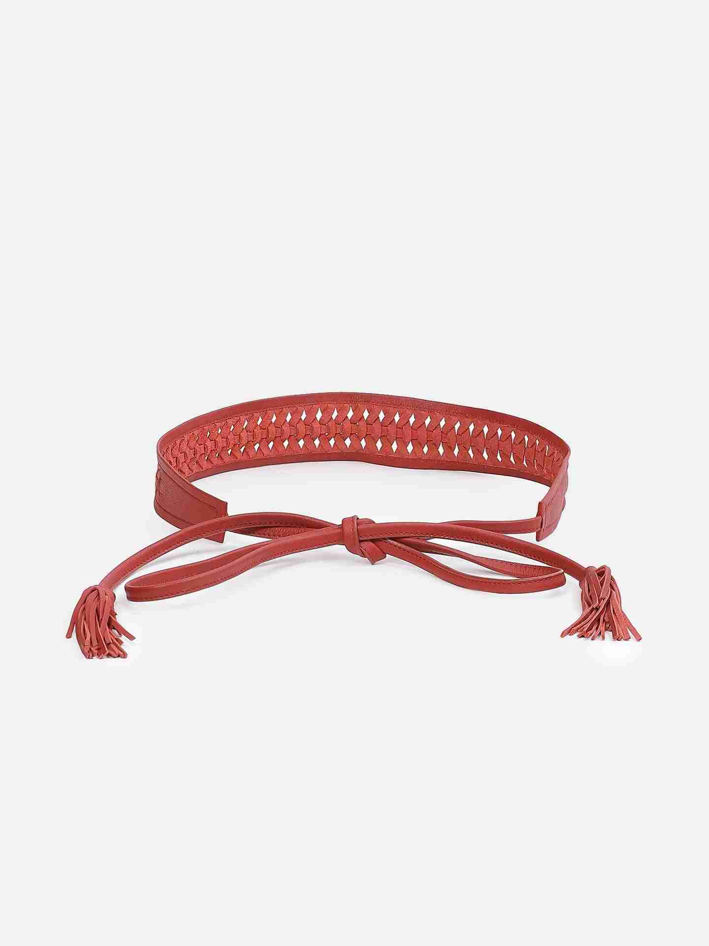 Red Poppy Tie-Up Belt