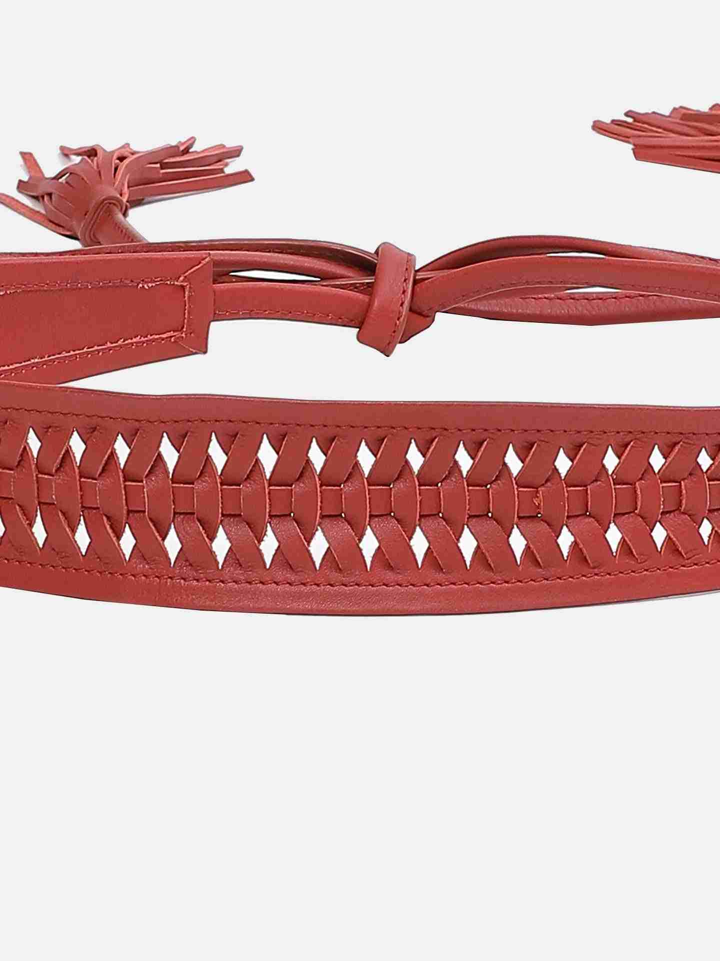 Red Poppy Tie-Up Belt