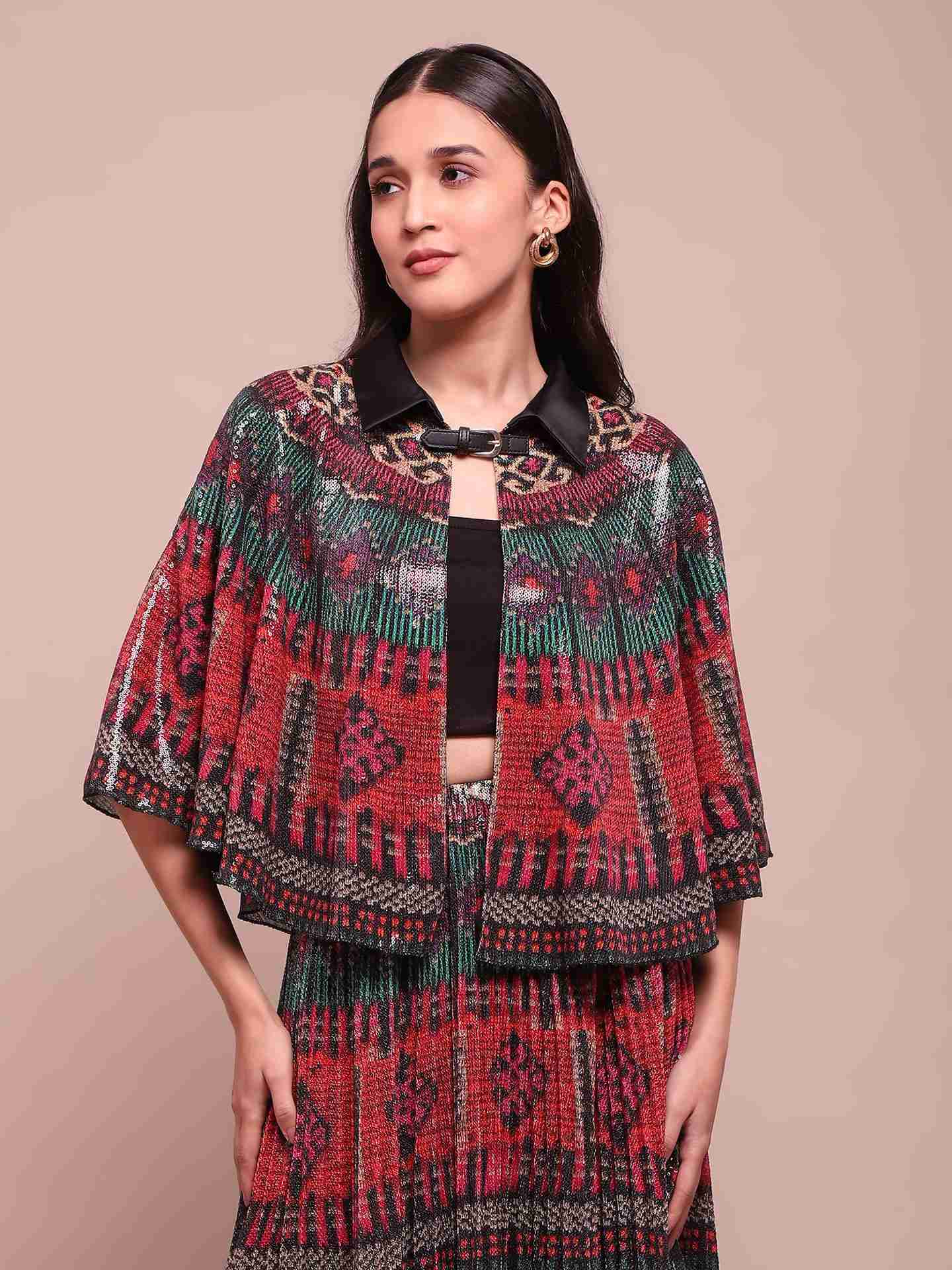 Red Multi Sansa Cape