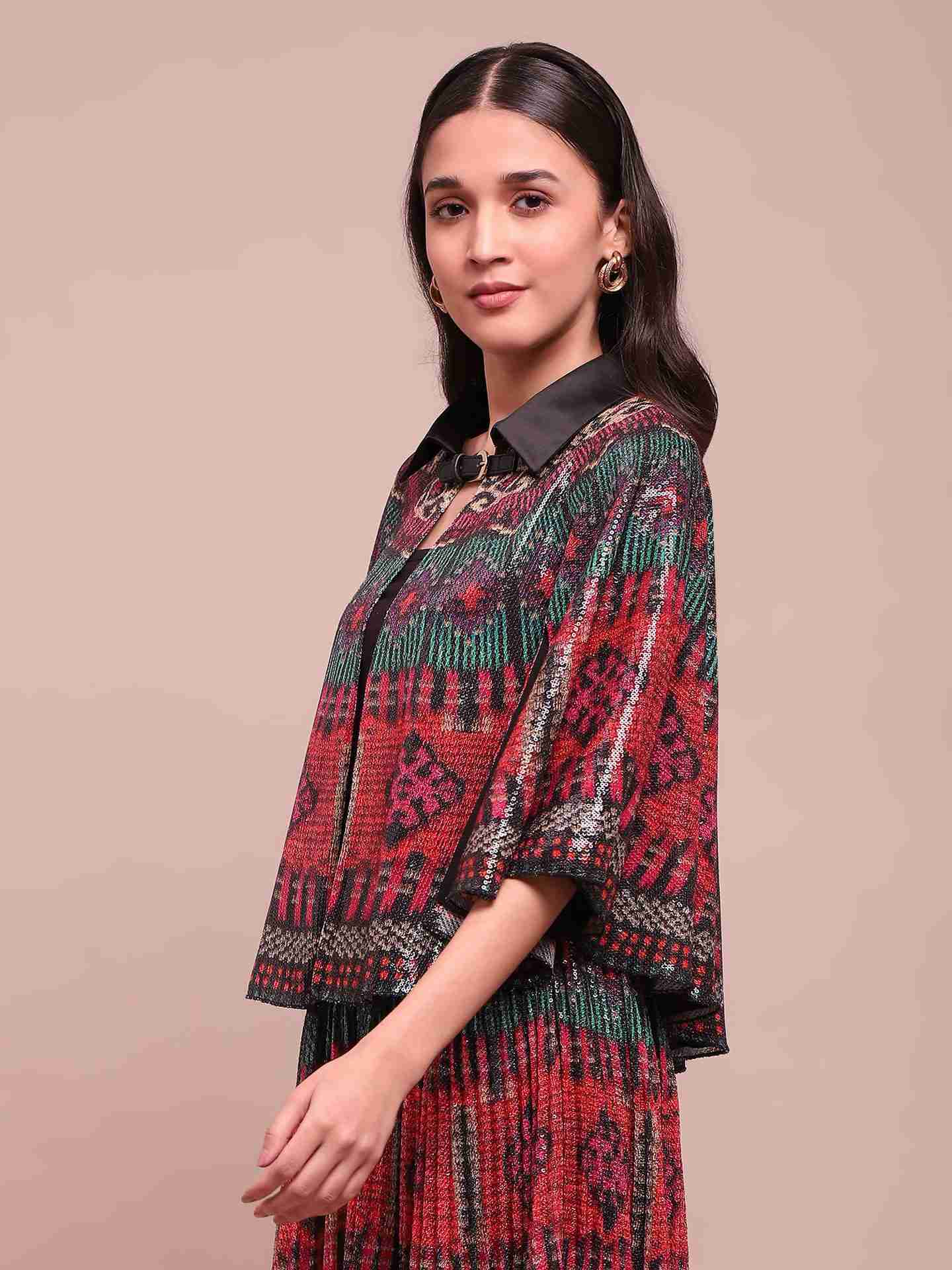 Red Multi Sansa Cape