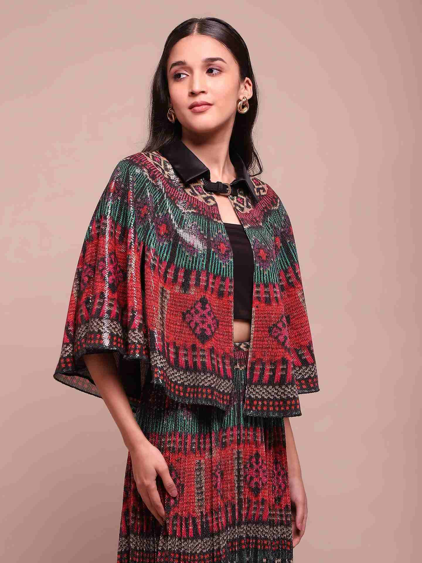 Red Multi Sansa Cape