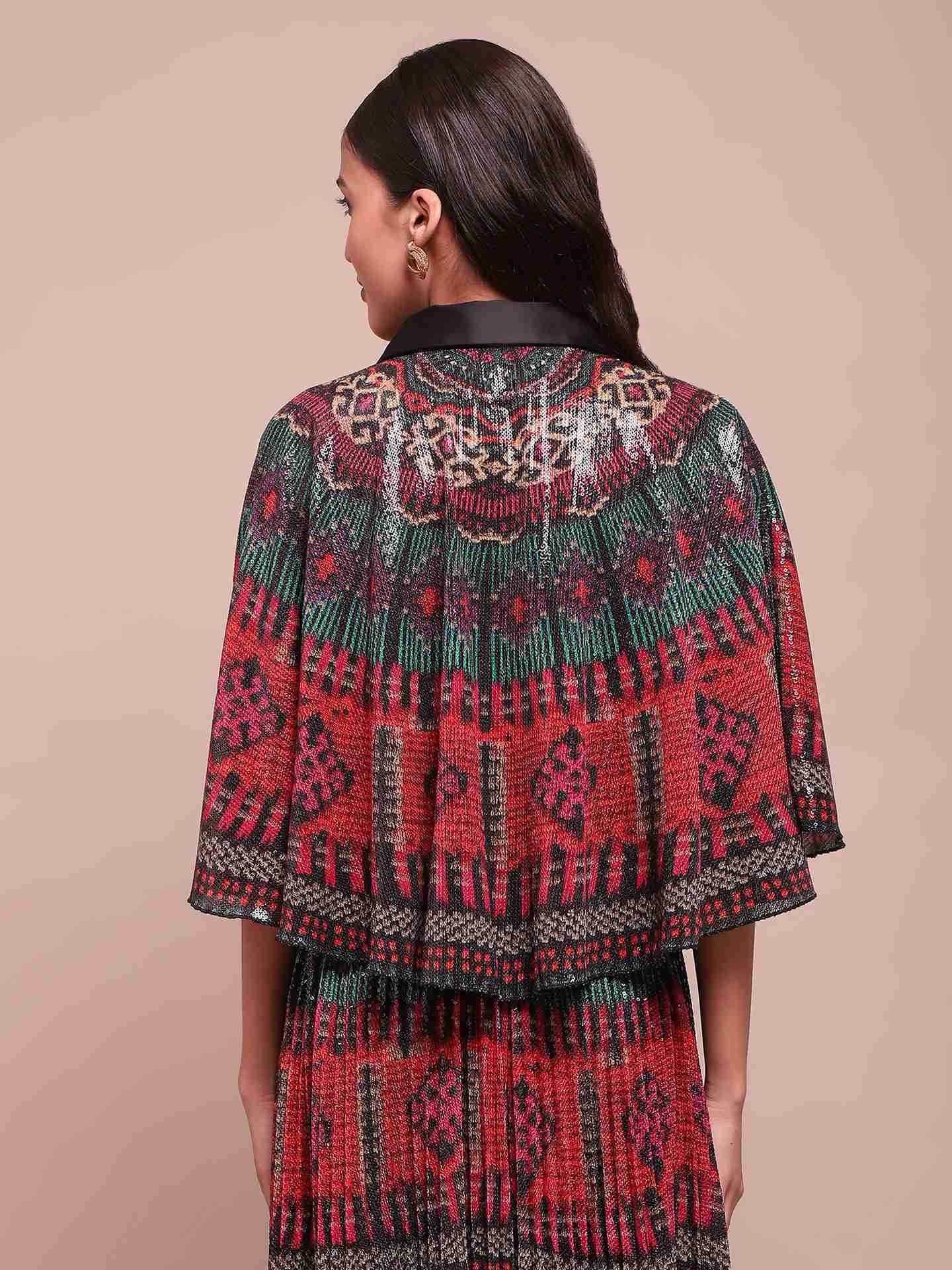 Red Multi Sansa Cape
