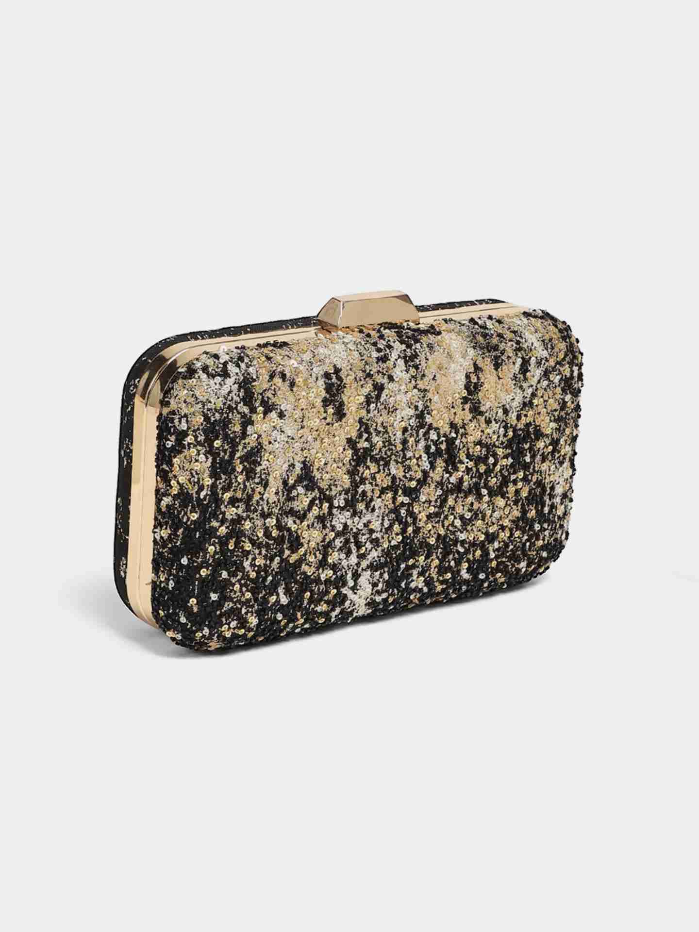 Gold & Black Sparkle Clutch