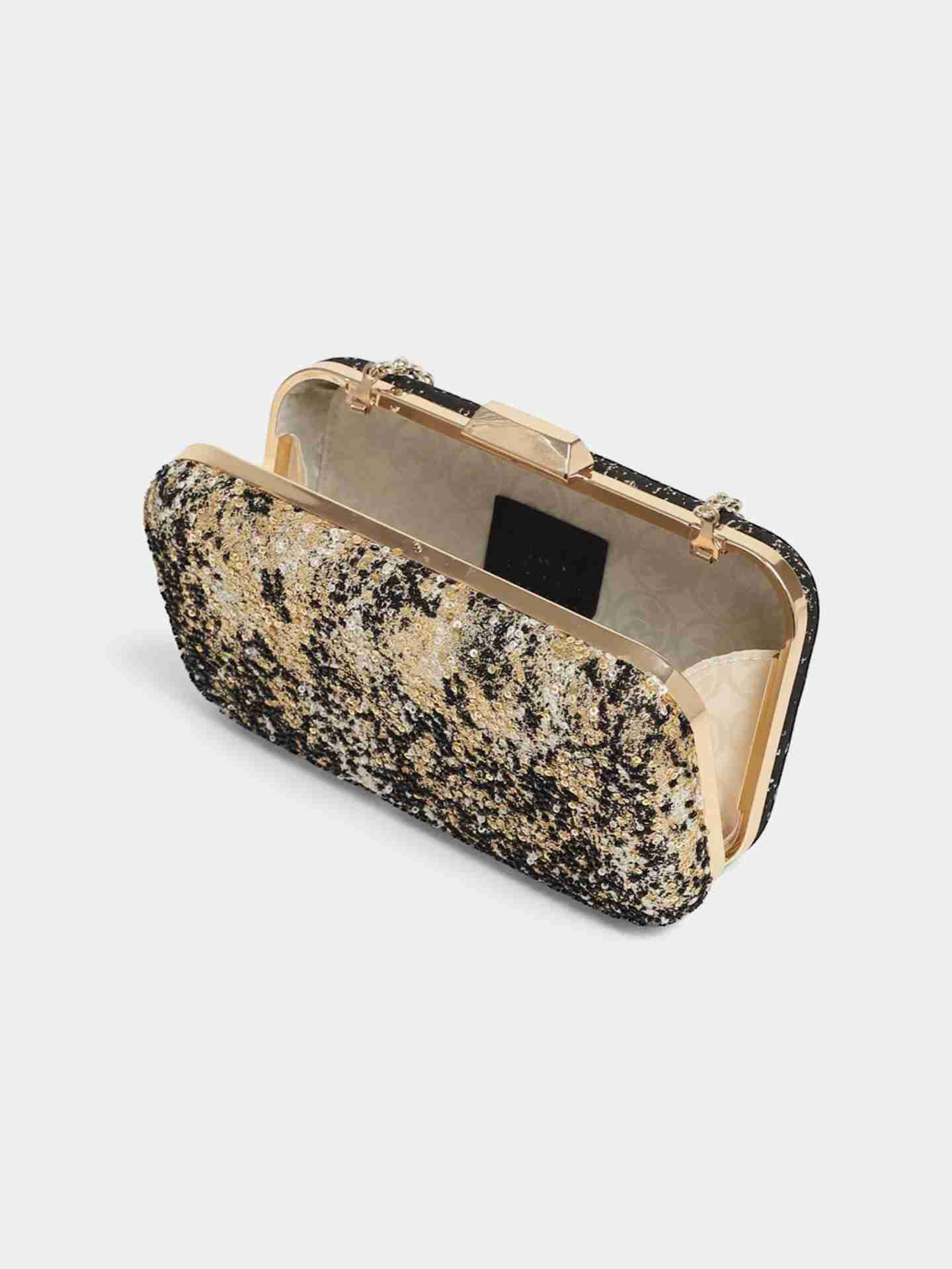 Gold & Black Sparkle Clutch