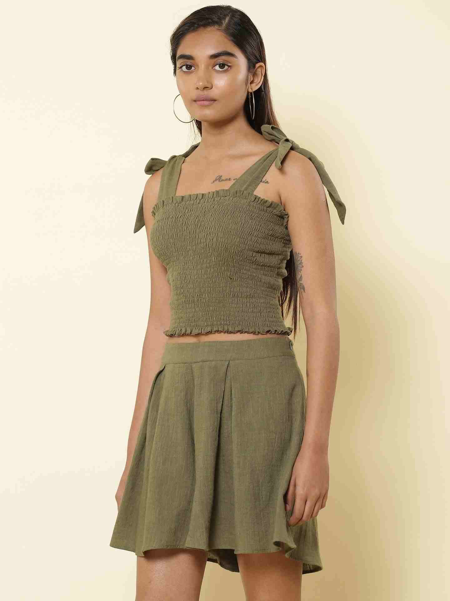 Olive Fashion Flair Co-Ord Set