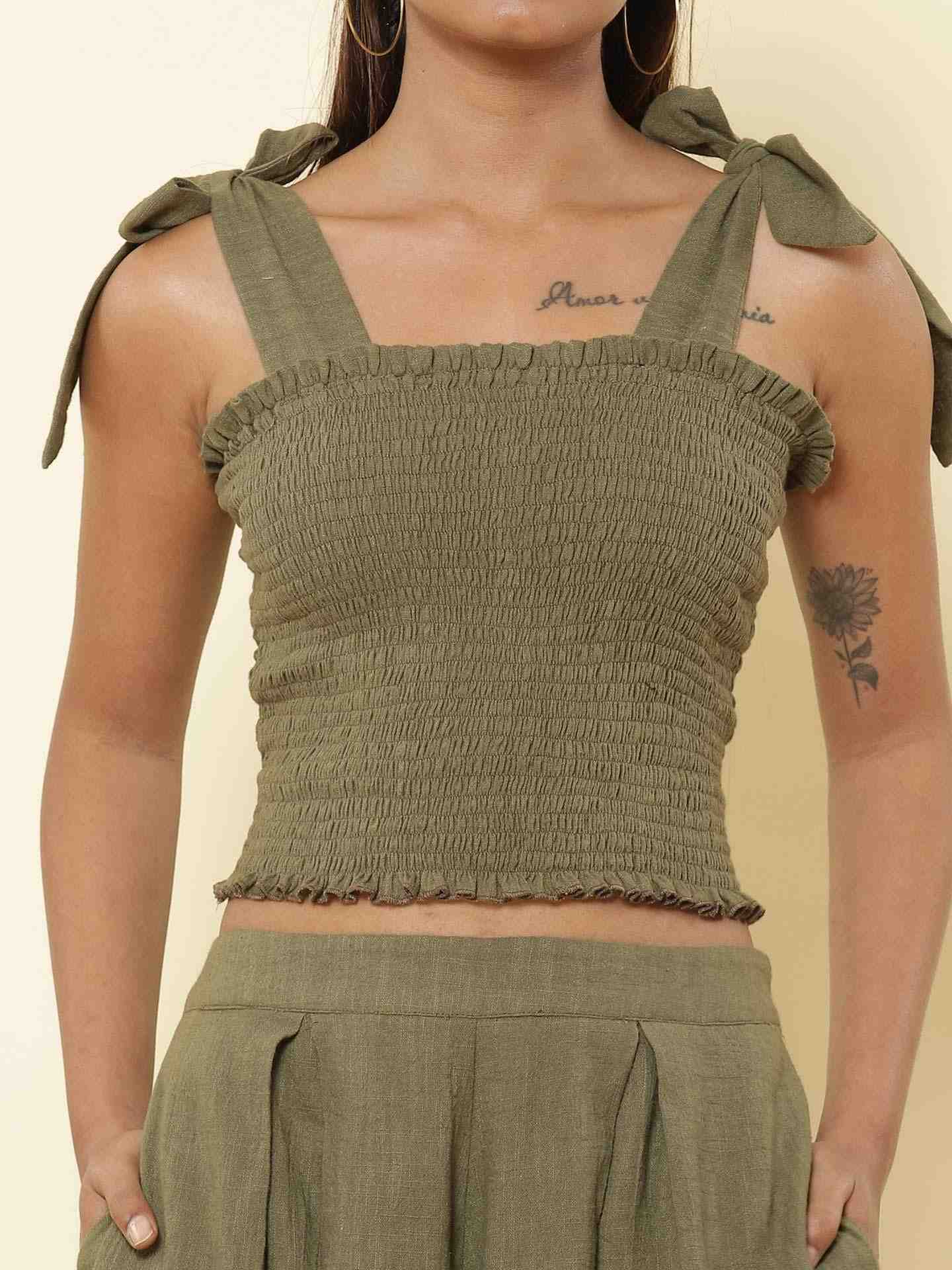 Olive Fashion Flair Co-Ord Set